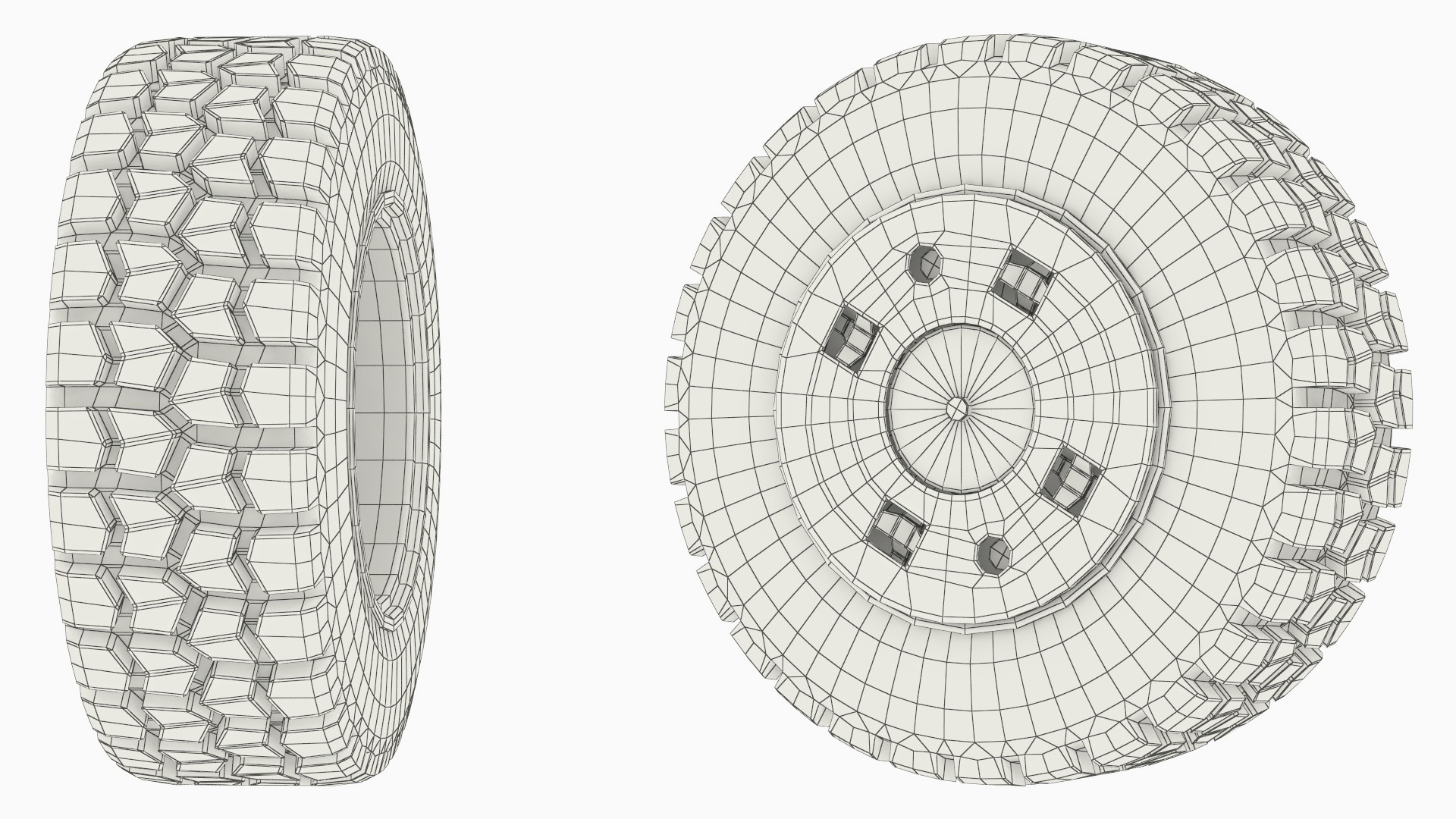 Military Style Off Road Wheel with Deep Tread - view 7