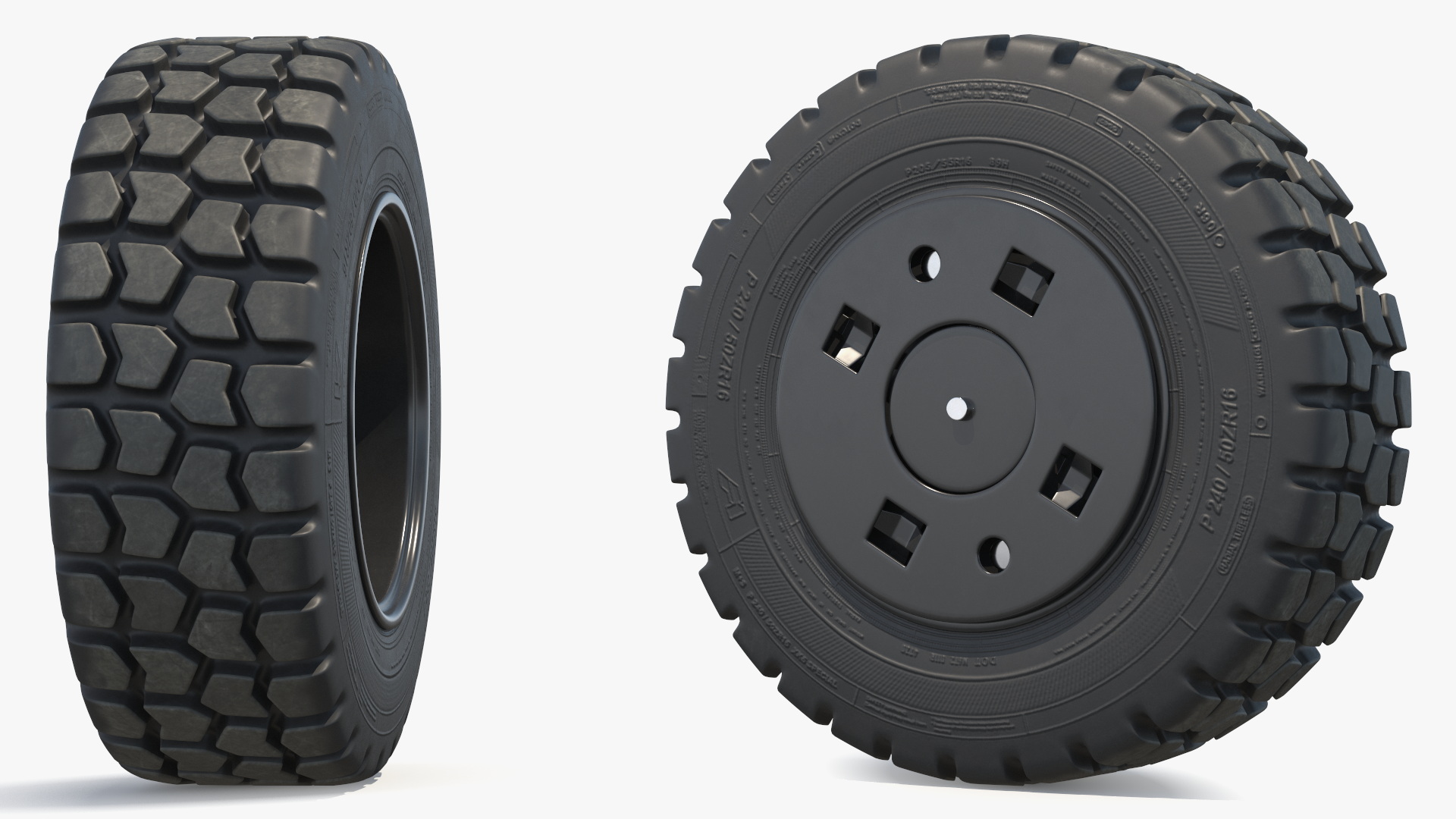 Military Style Off Road Wheel with Deep Tread - view 3