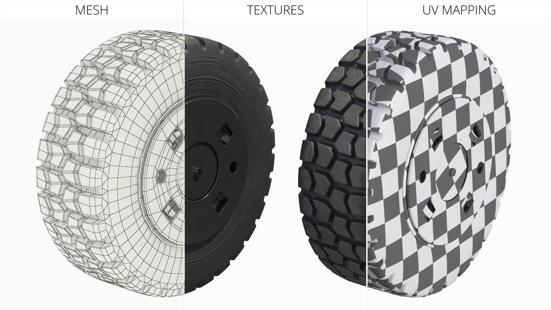 Military Style Off Road Wheel with Deep Tread - view 6