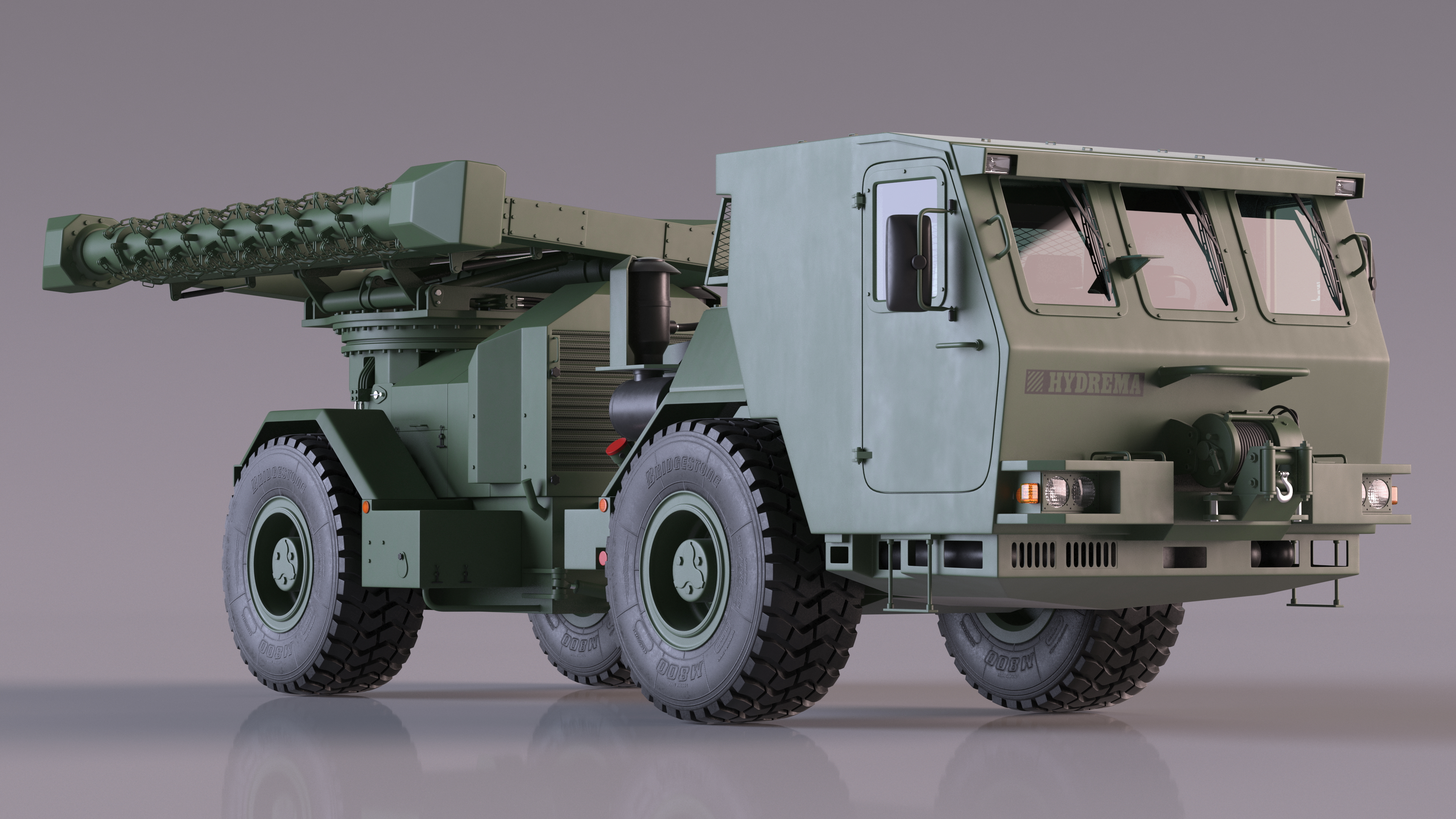 3D Mine Sweeper Vehicle Hydrema 910 Khaki model