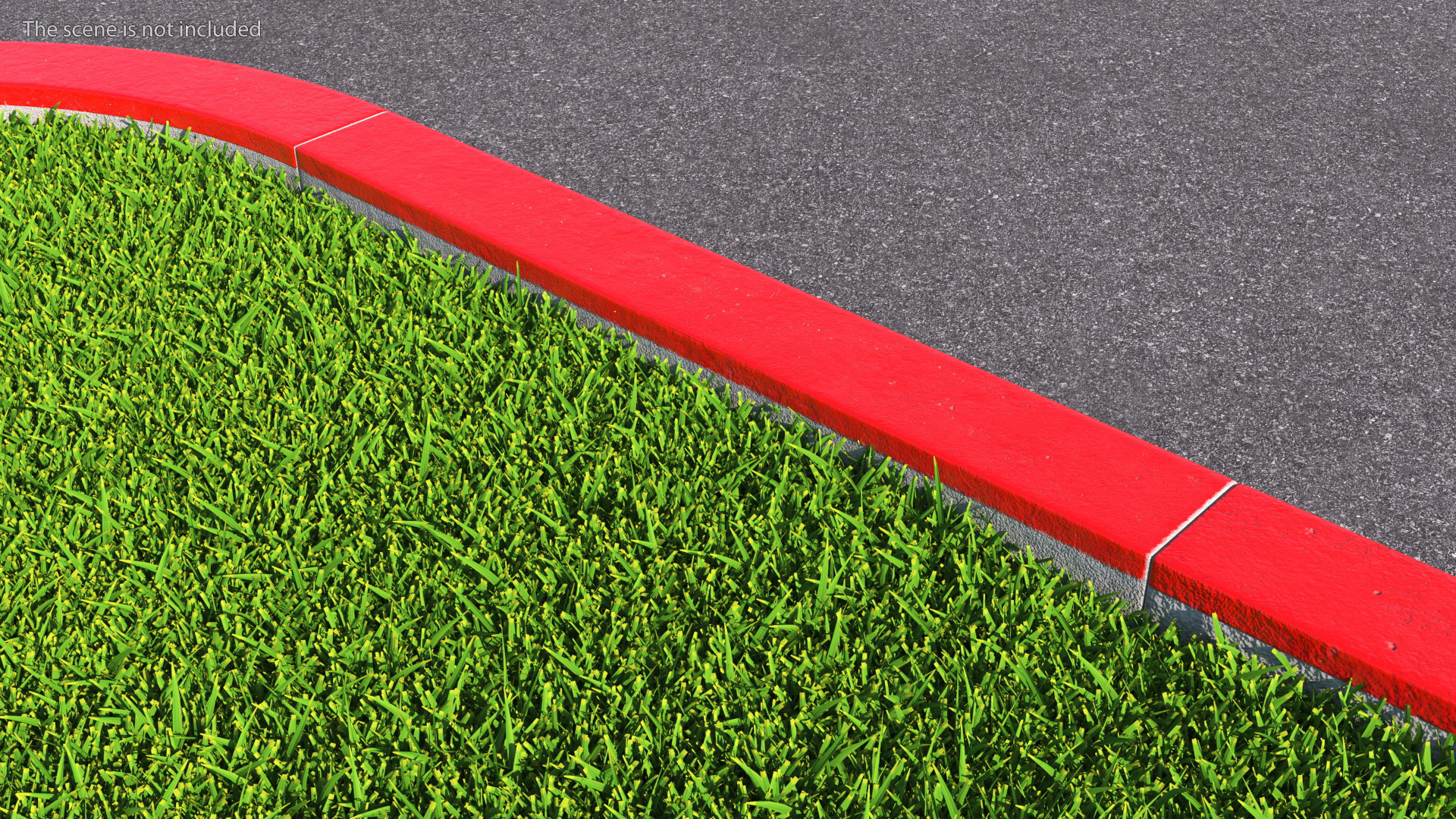 3D Street Curb 1m Red model
