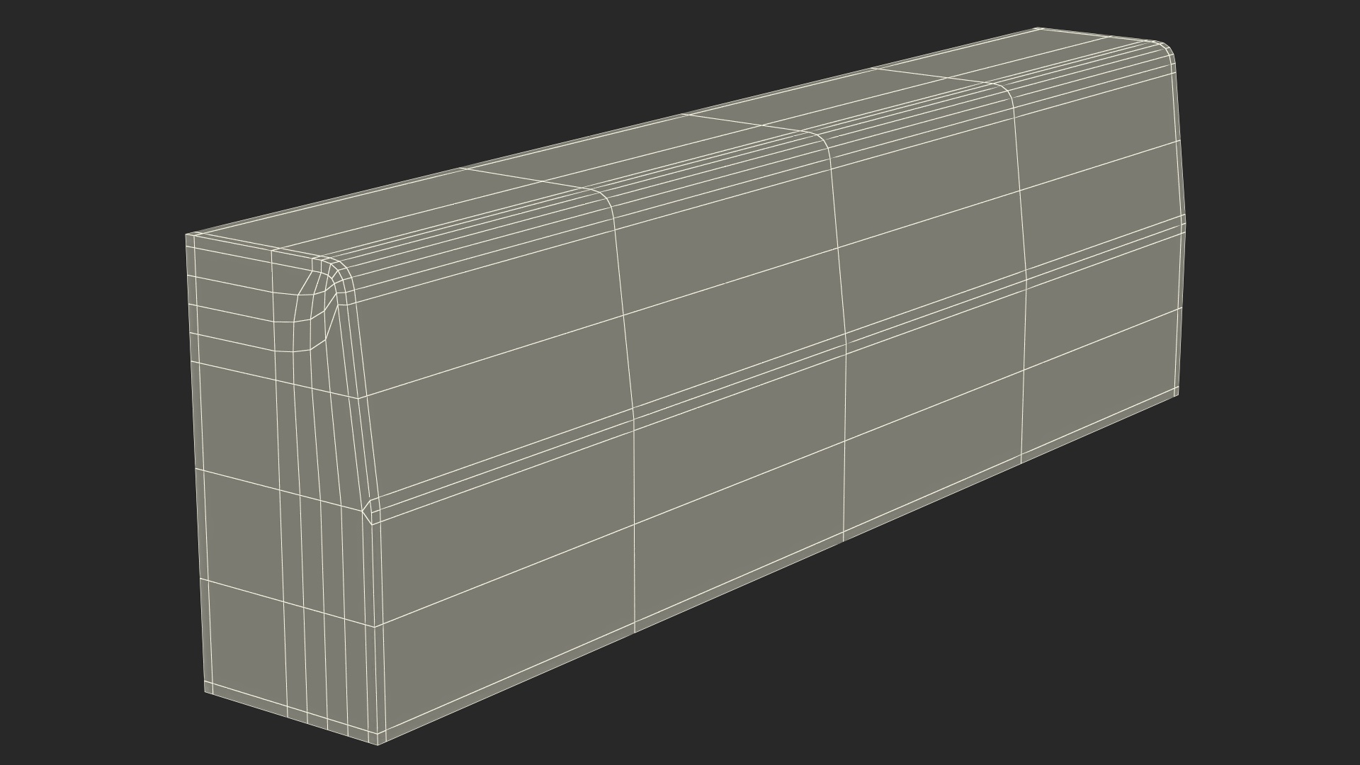 3D Street Curb 1m Red model