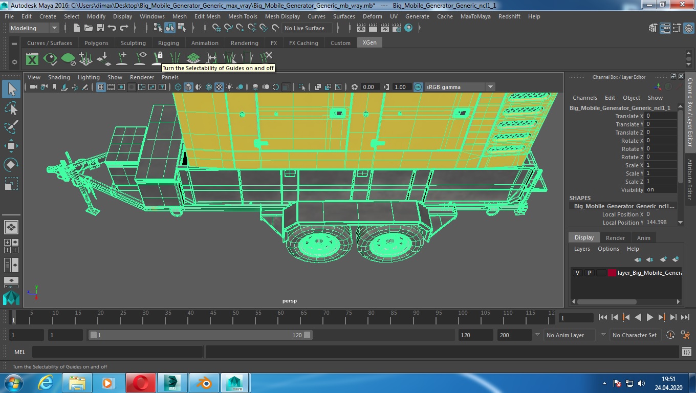 3D Big Mobile Generator Generic model