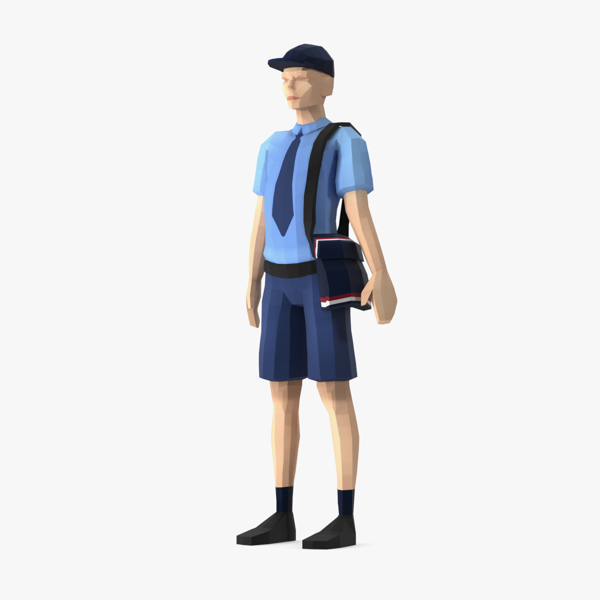 Postman Low Poly Rigged for Cinema 4D 3D