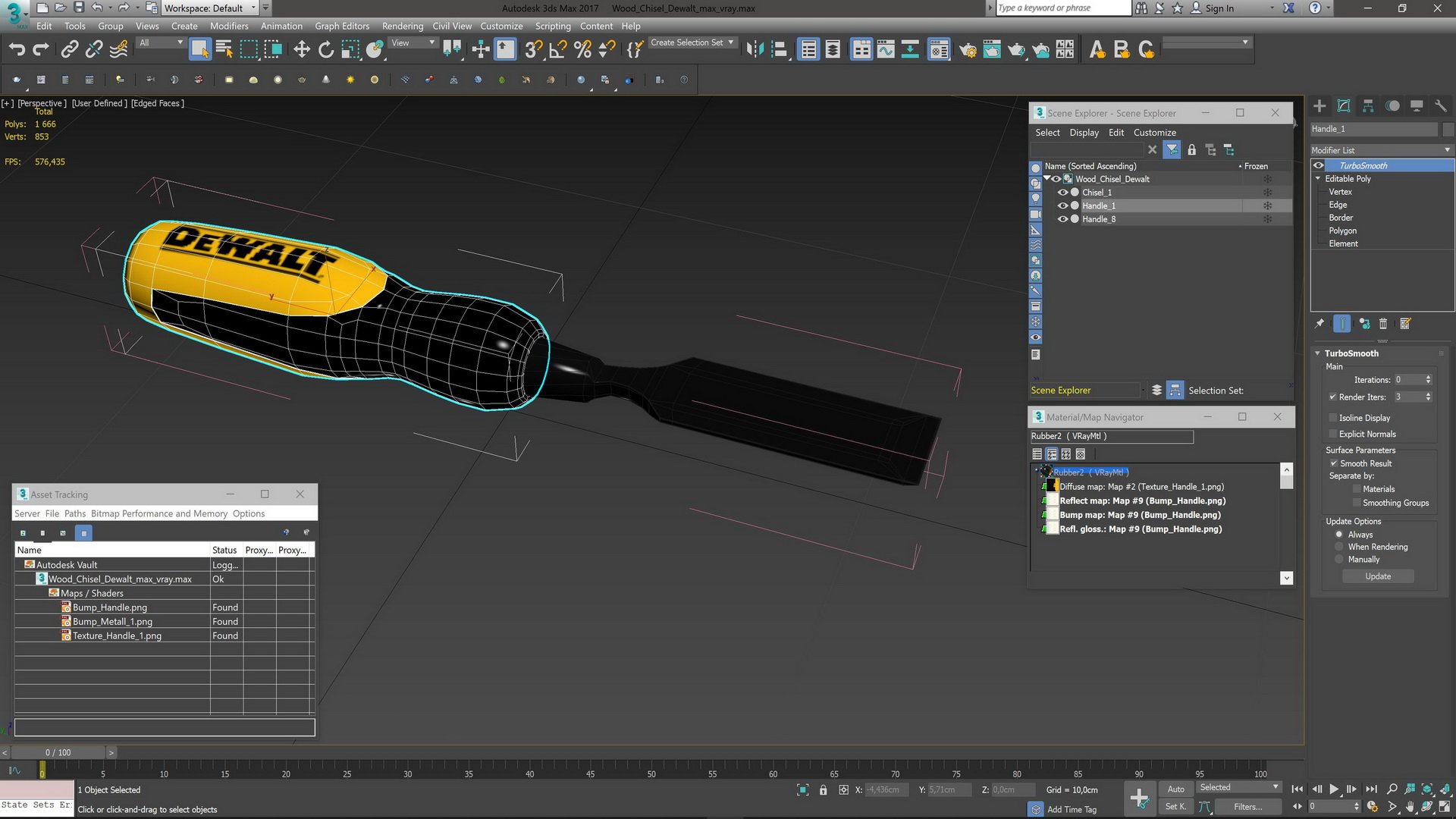 3D Wood Chisel Dewalt model