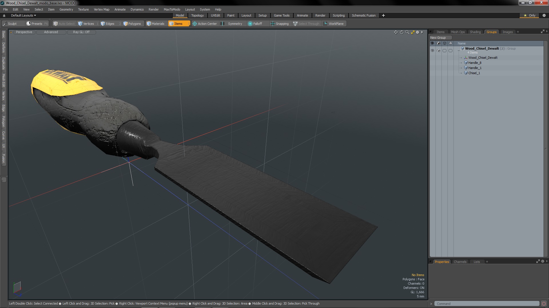 3D Wood Chisel Dewalt model