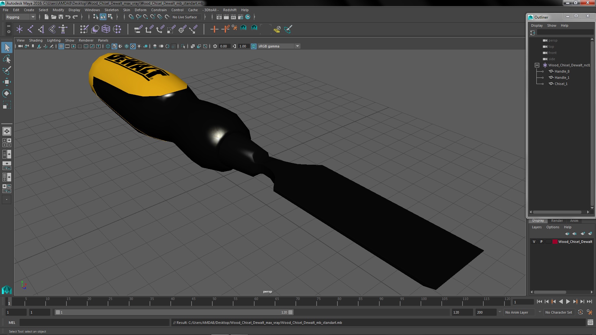 3D Wood Chisel Dewalt model