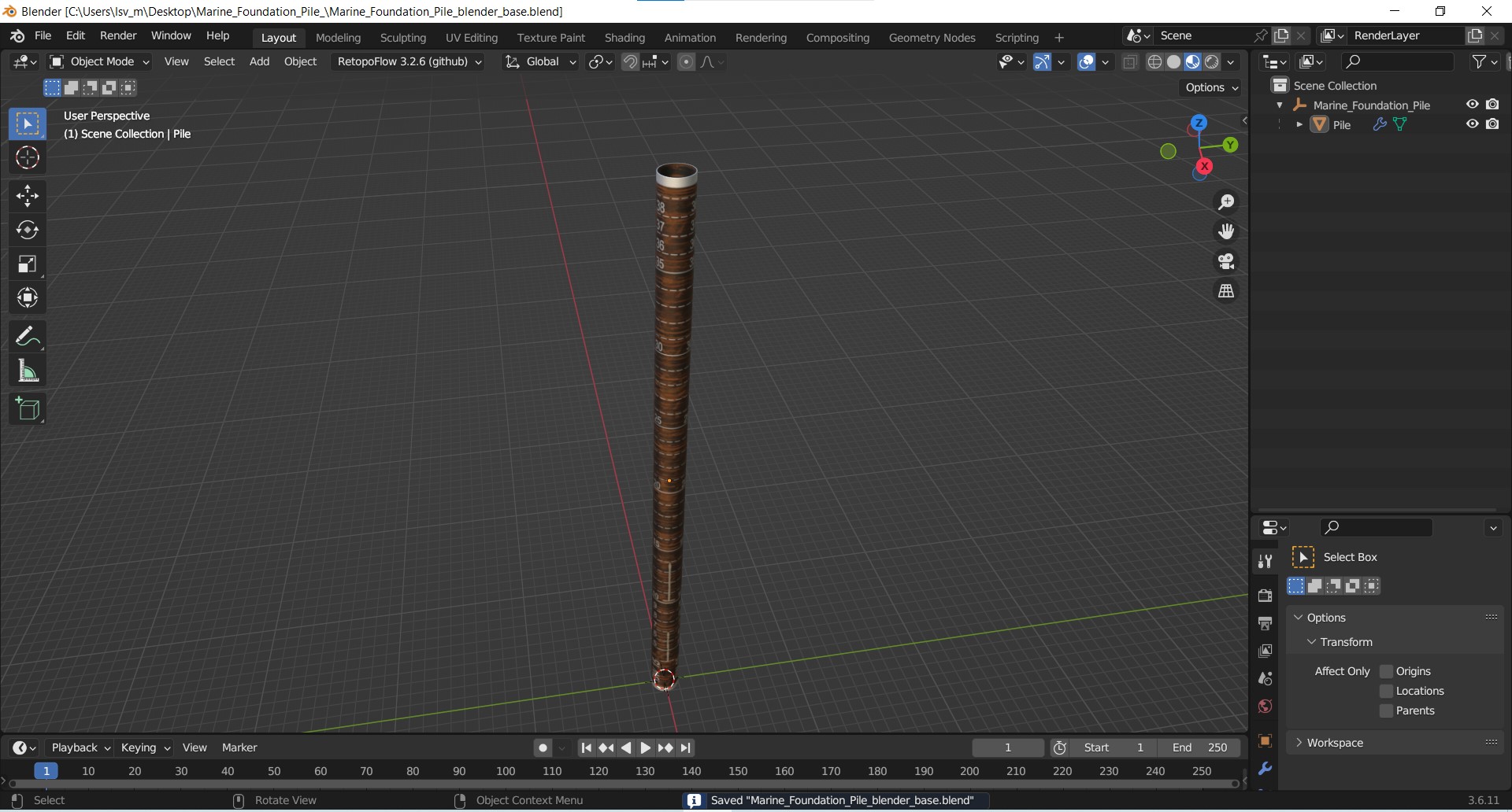 Marine Foundation Pile 3D