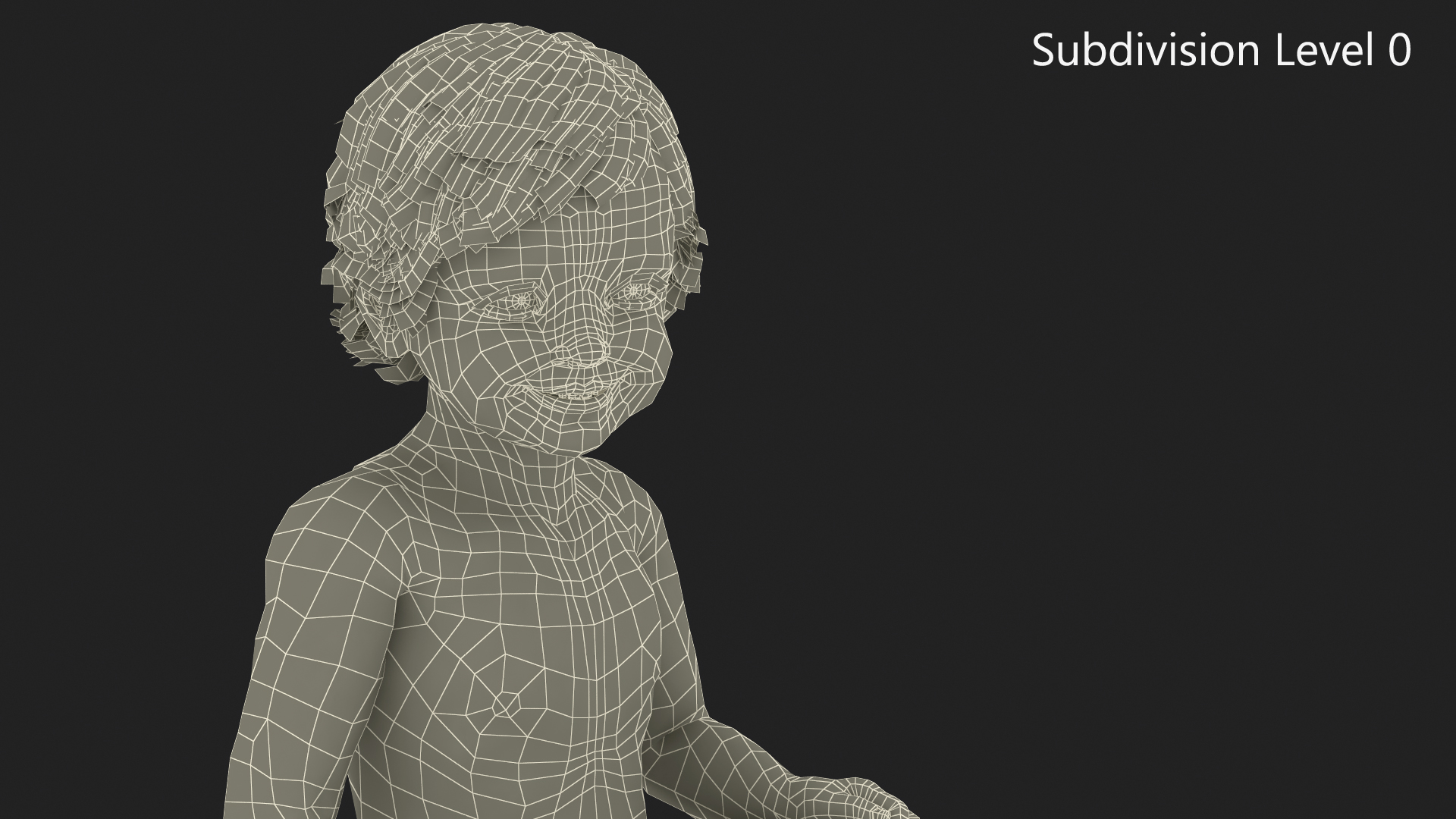3D Boy Aged 1 Year in Diaper Sitting Pose model