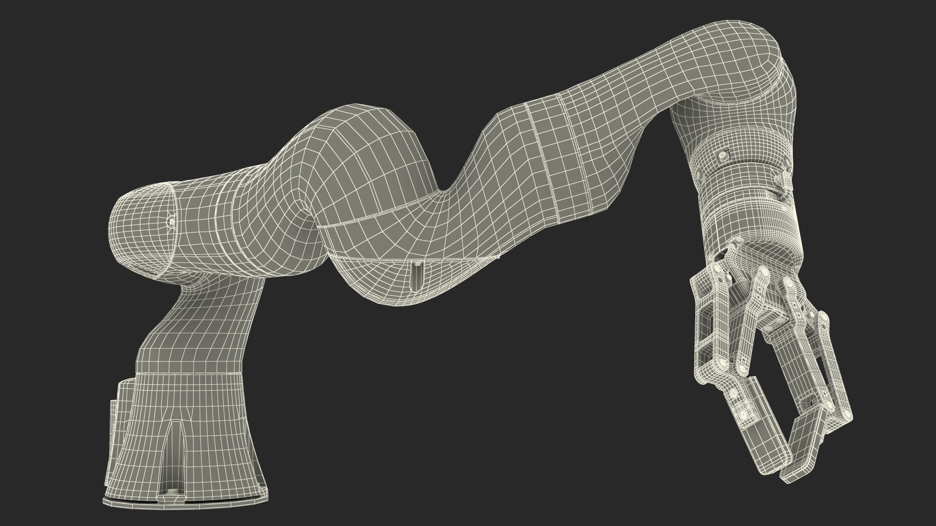 Generic Robot Hand with Two Finger Gripper Rigged 3D model