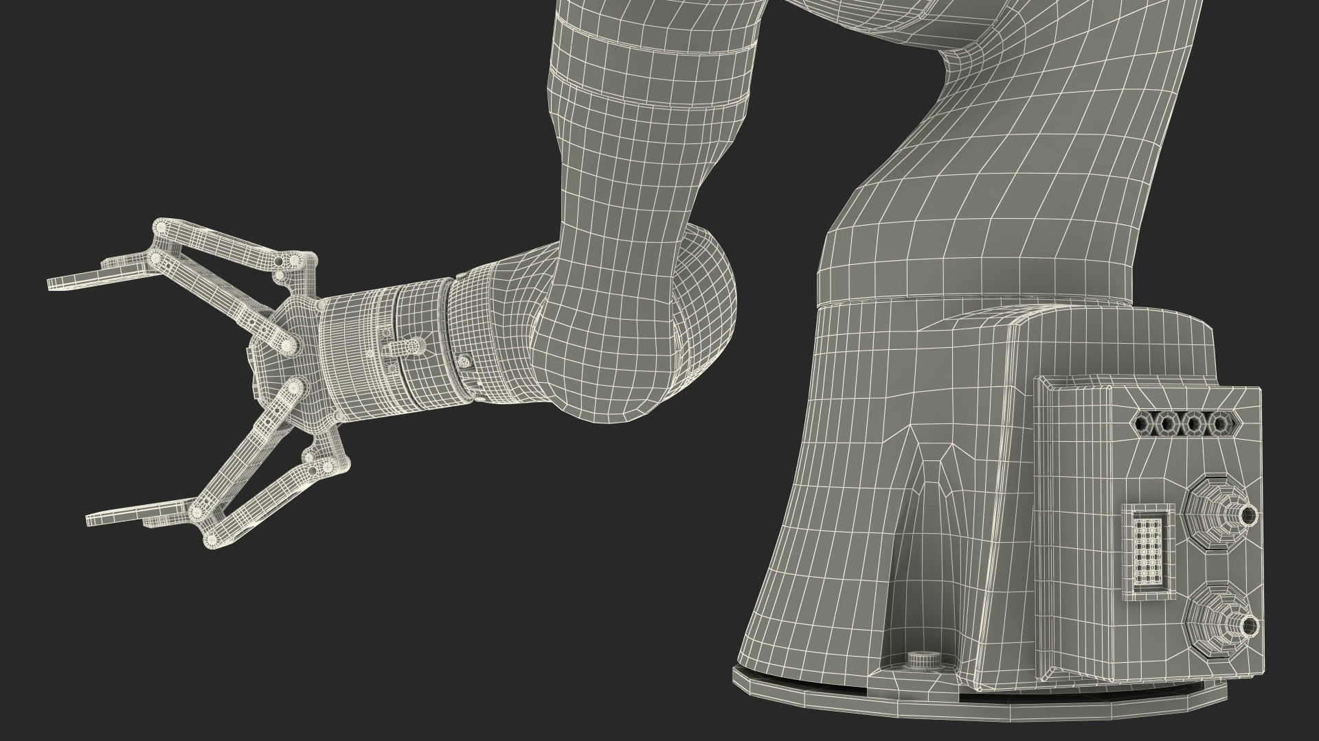 Generic Robot Hand with Two Finger Gripper Rigged 3D model