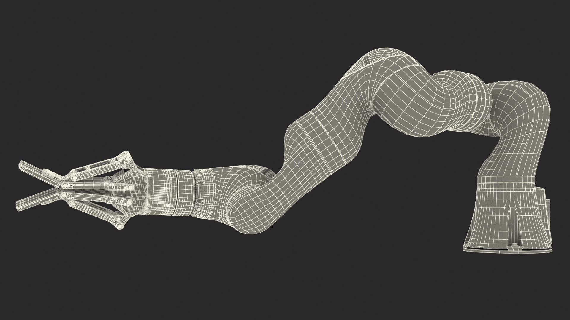 Generic Robot Hand with Two Finger Gripper Rigged 3D model