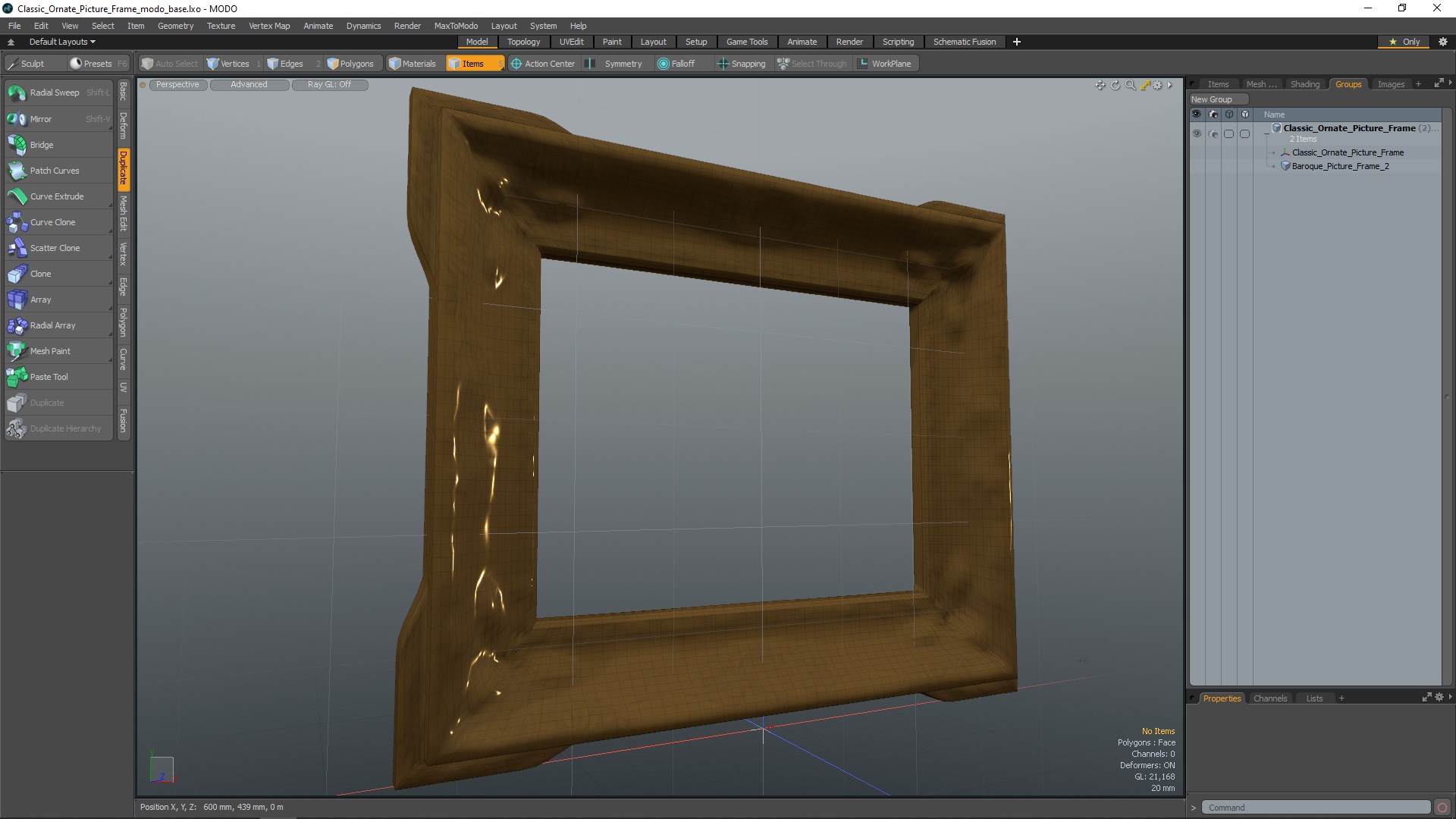 3D Classic Ornate Picture Frame model