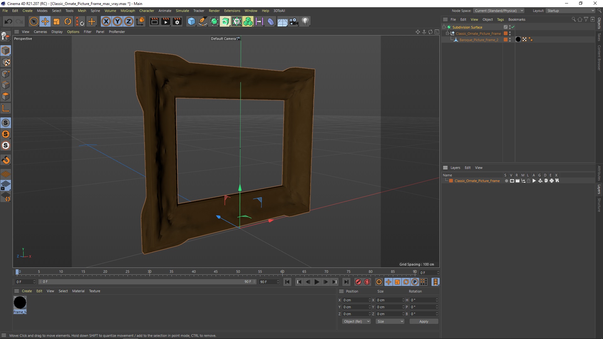 3D Classic Ornate Picture Frame model