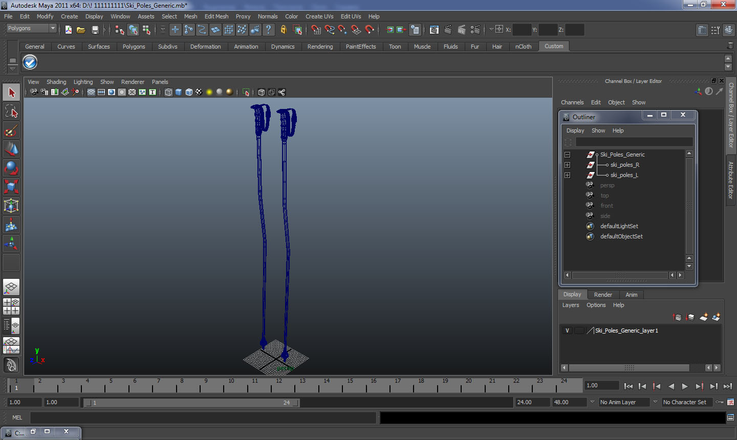 Ski Poles Generic 3D
