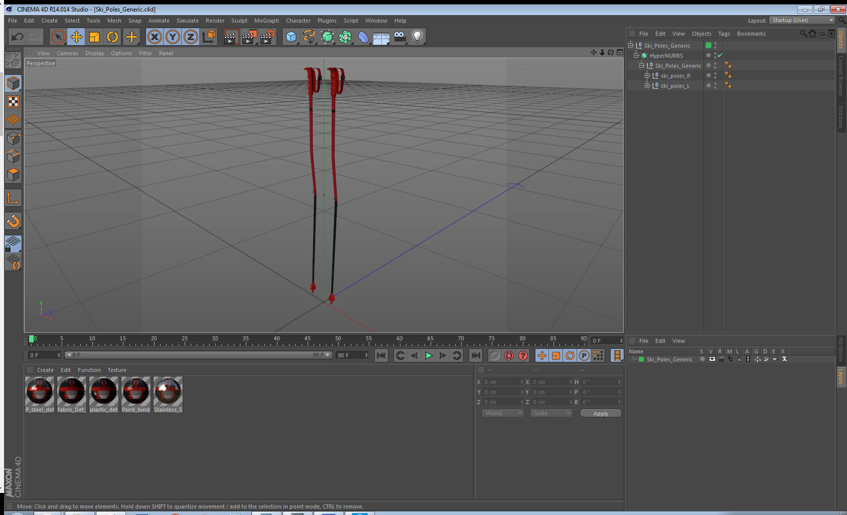 Ski Poles Generic 3D