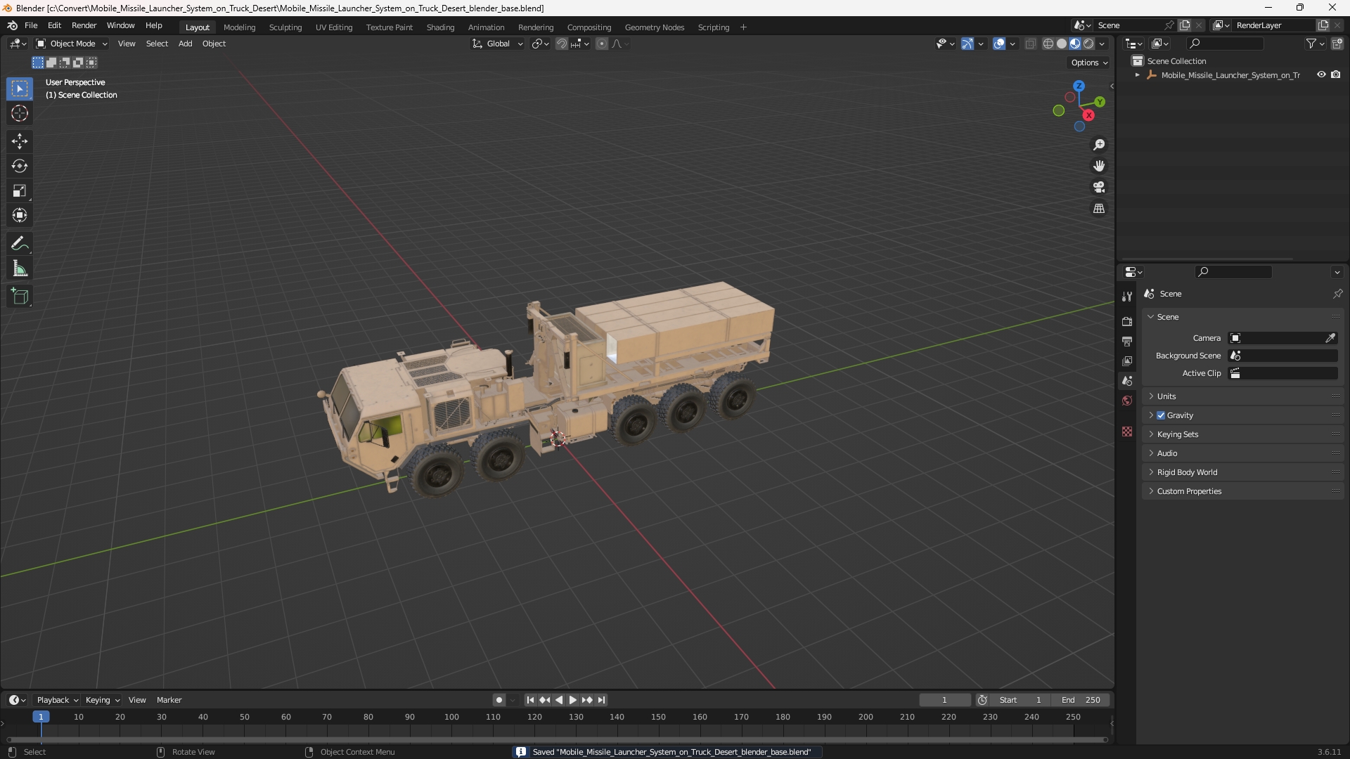 Mobile Missile Launcher System on Truck Desert - view 10