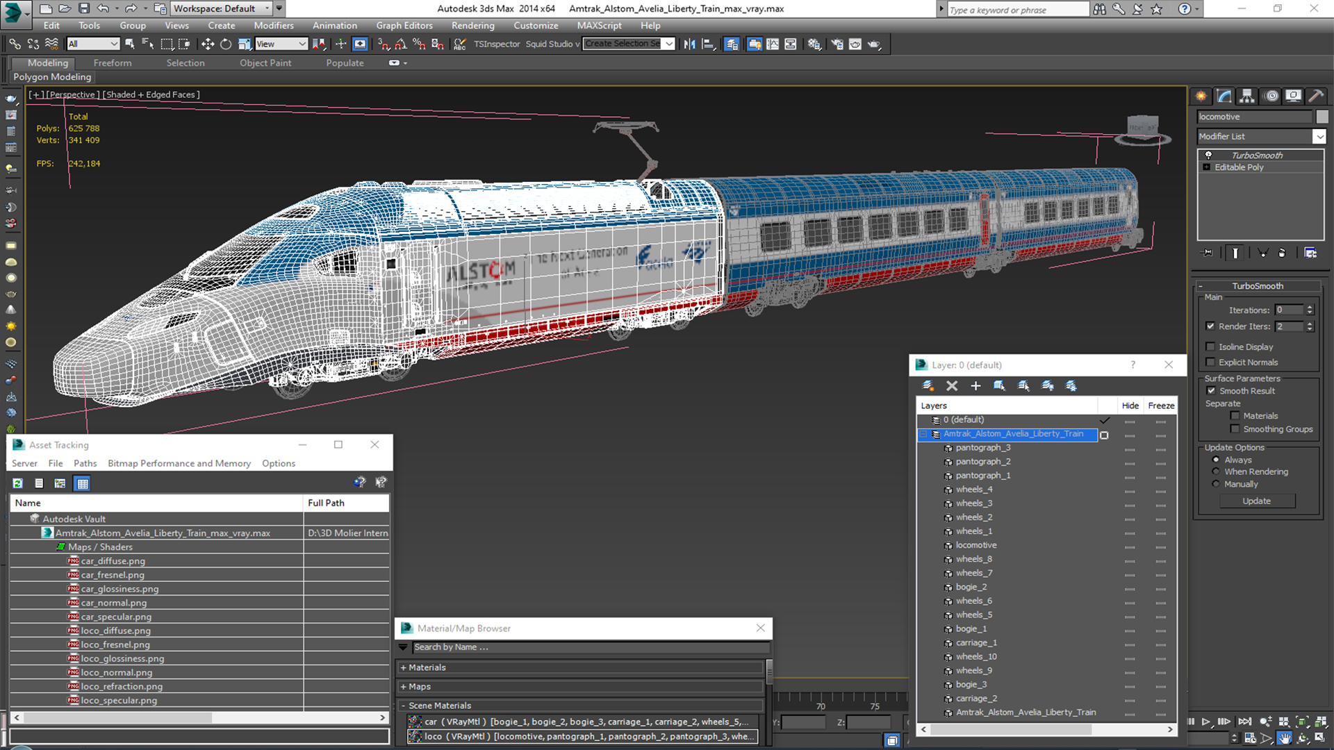 Amtrak Alstom Avelia Liberty Train 3D model