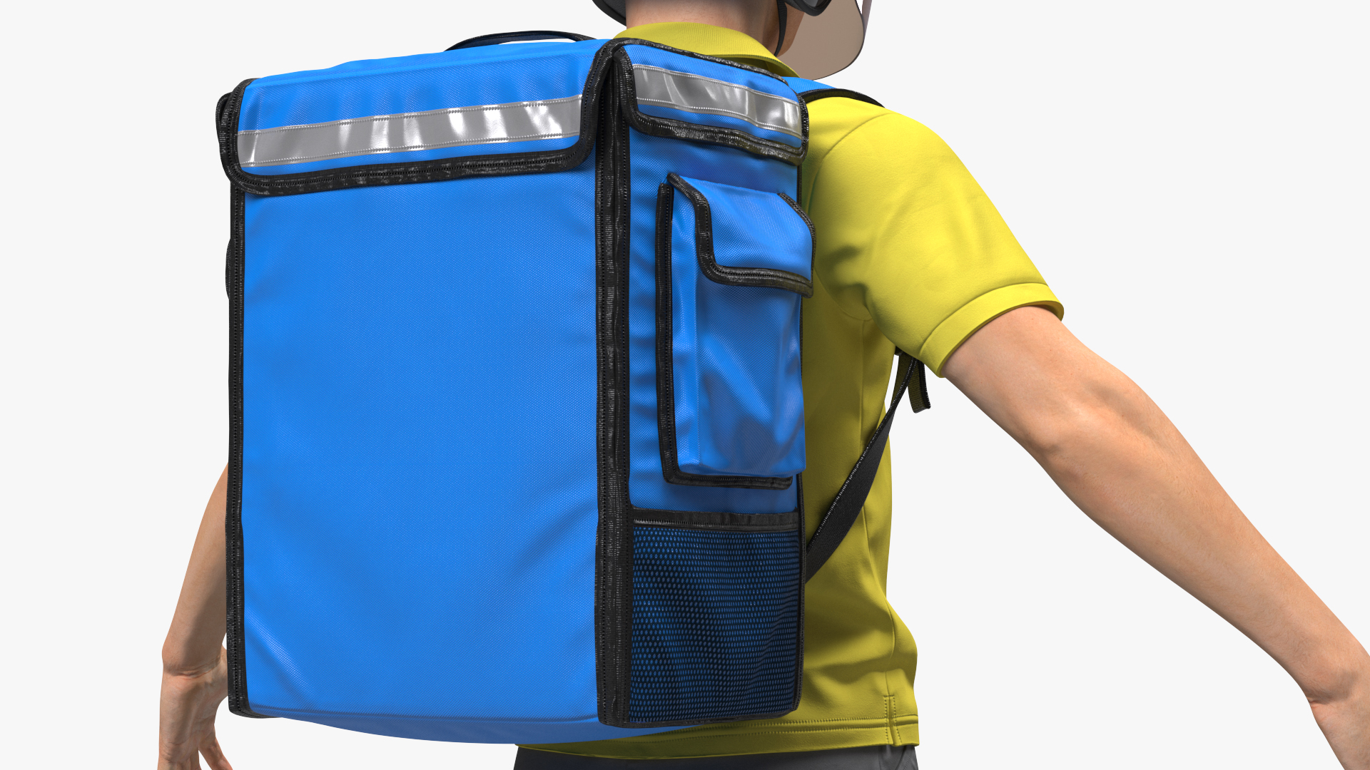 3D Delivery Man wear Helmet Rigged
