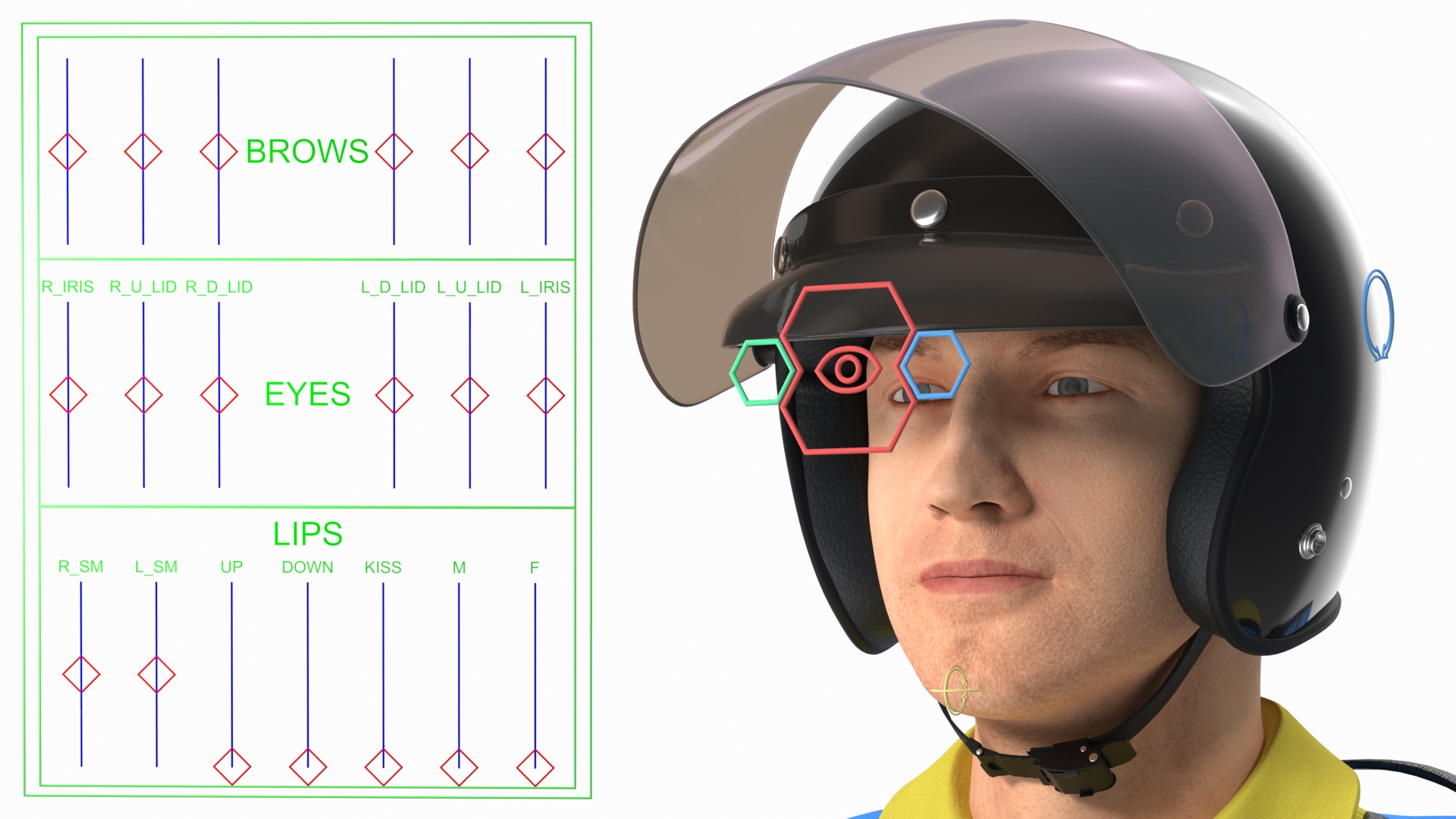 3D Delivery Man wear Helmet Rigged