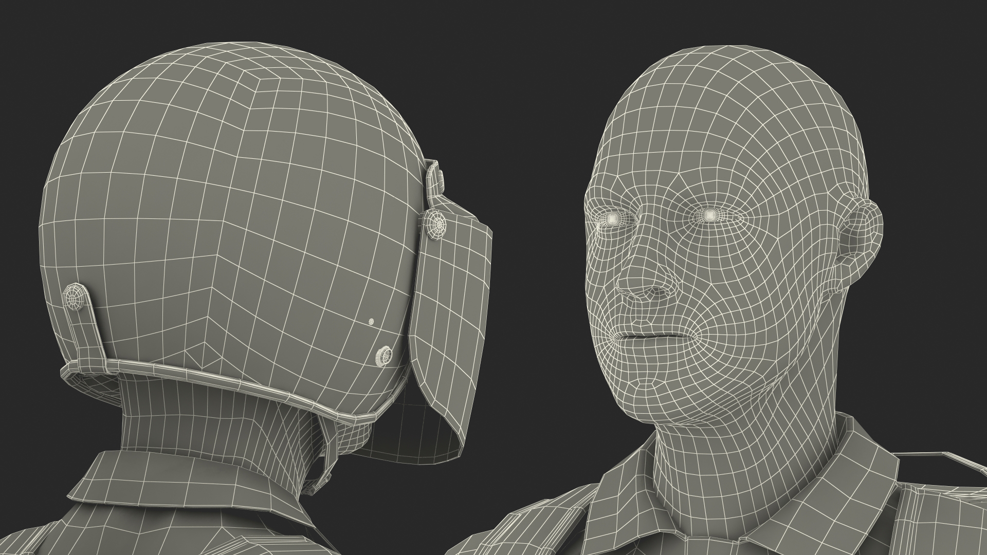 3D Delivery Man wear Helmet Rigged