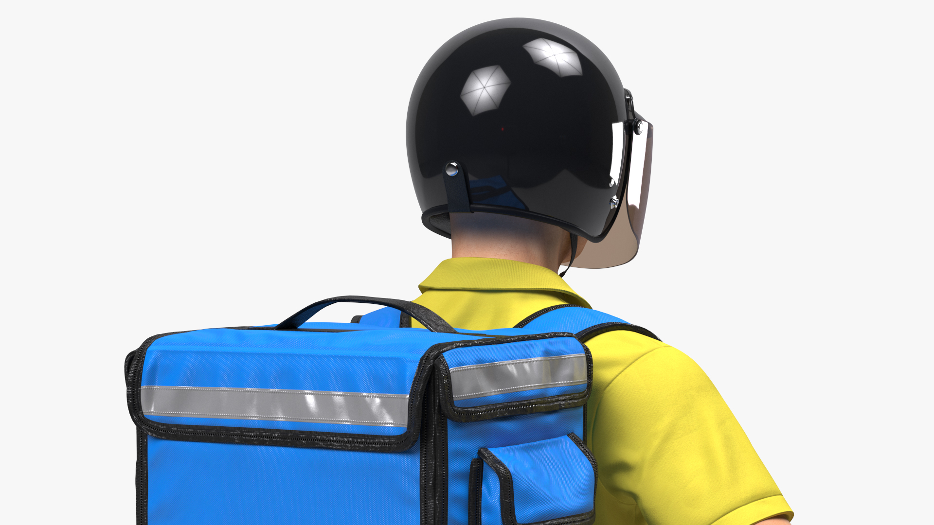 3D Delivery Man wear Helmet Rigged
