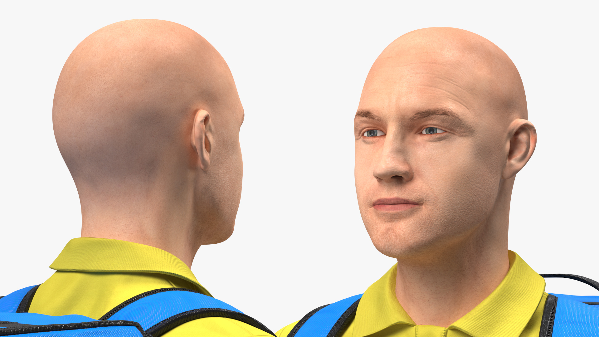 3D Delivery Man wear Helmet Rigged