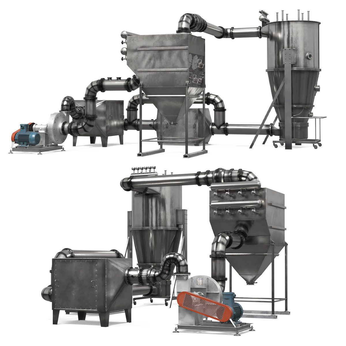 Chemical Processing Fluid Bed Dryer Simplified 3D model preview
