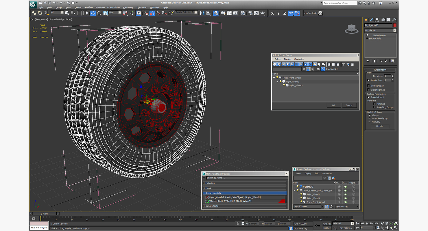 Truck Front Wheel 3D
