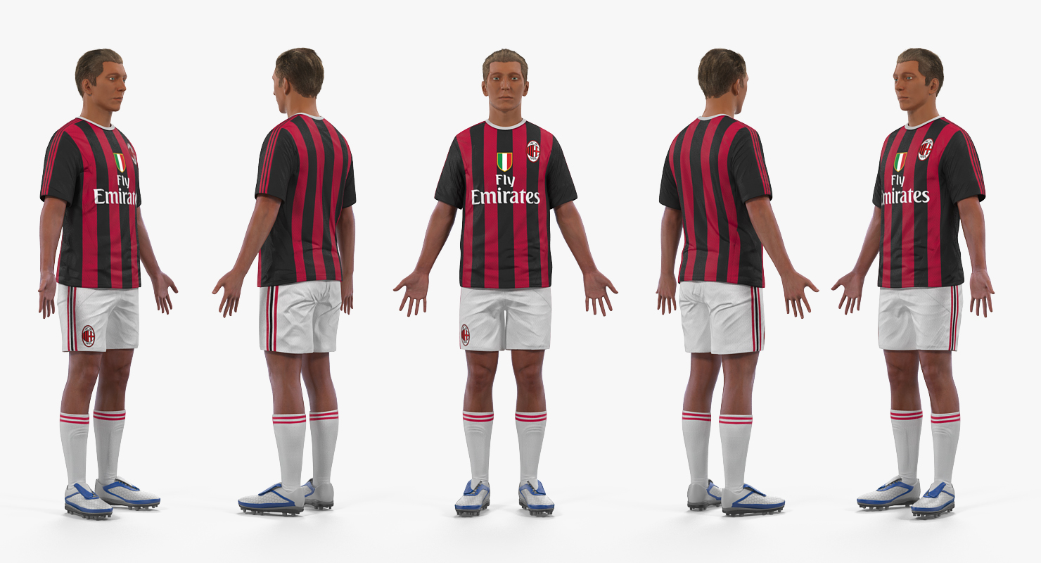 3D Soccer or Football Player Milan Rigged model