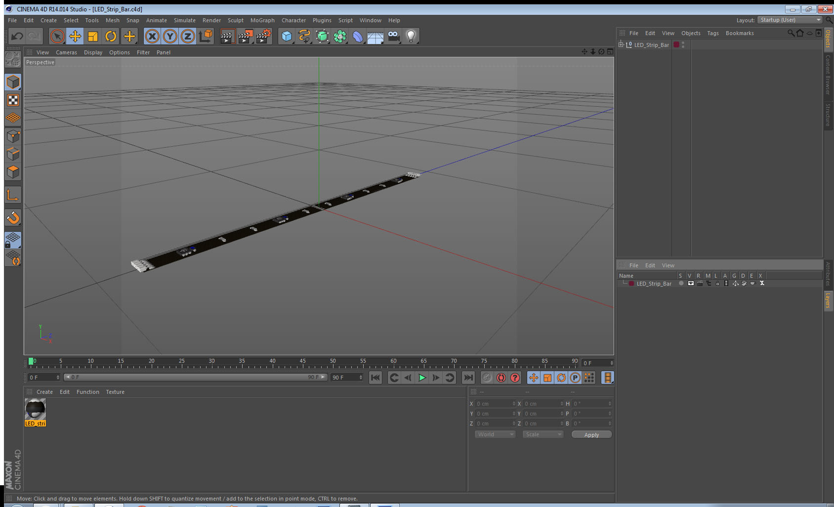 3D LED Strip Bar model
