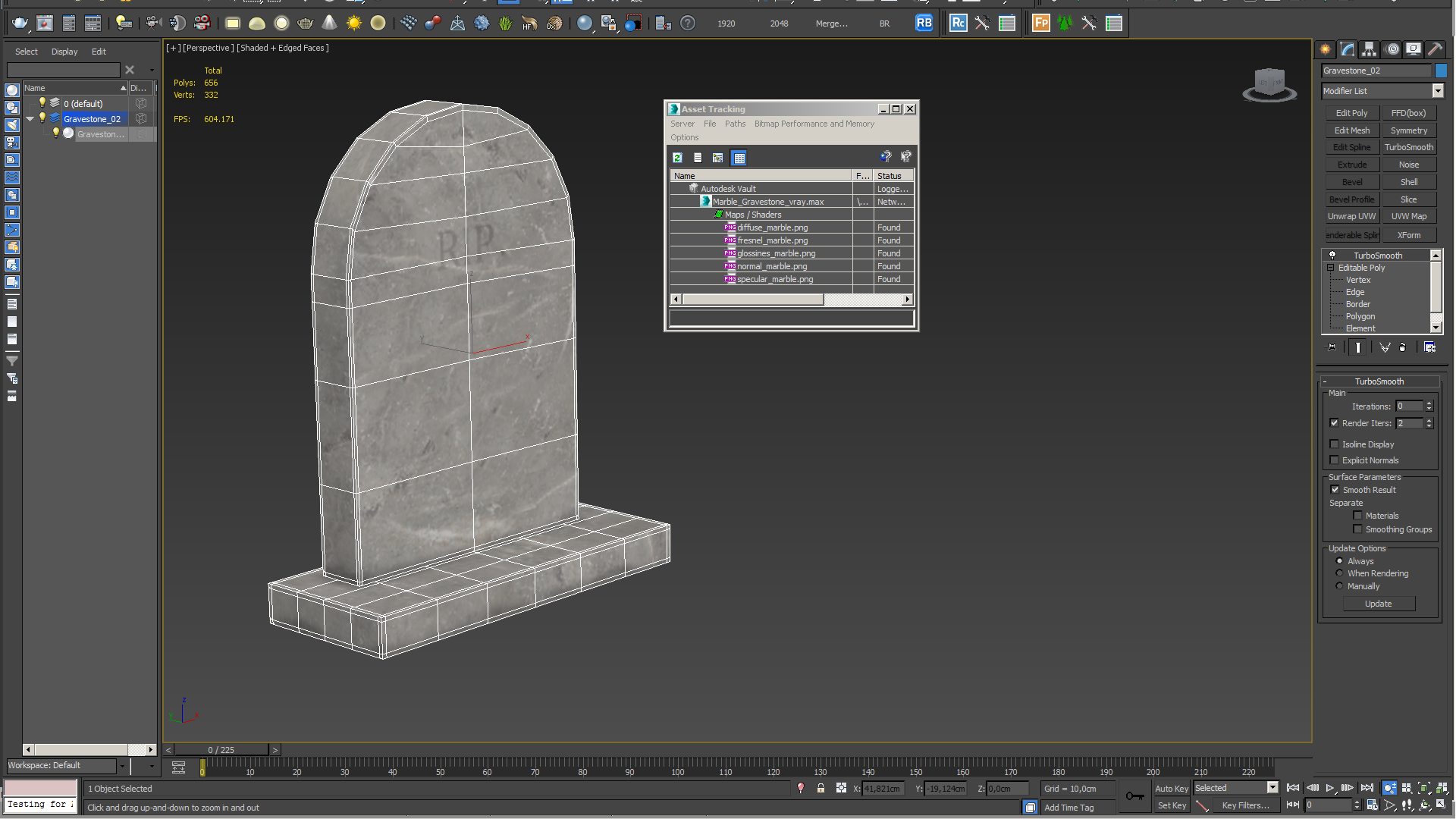 Marble Gravestone 3D