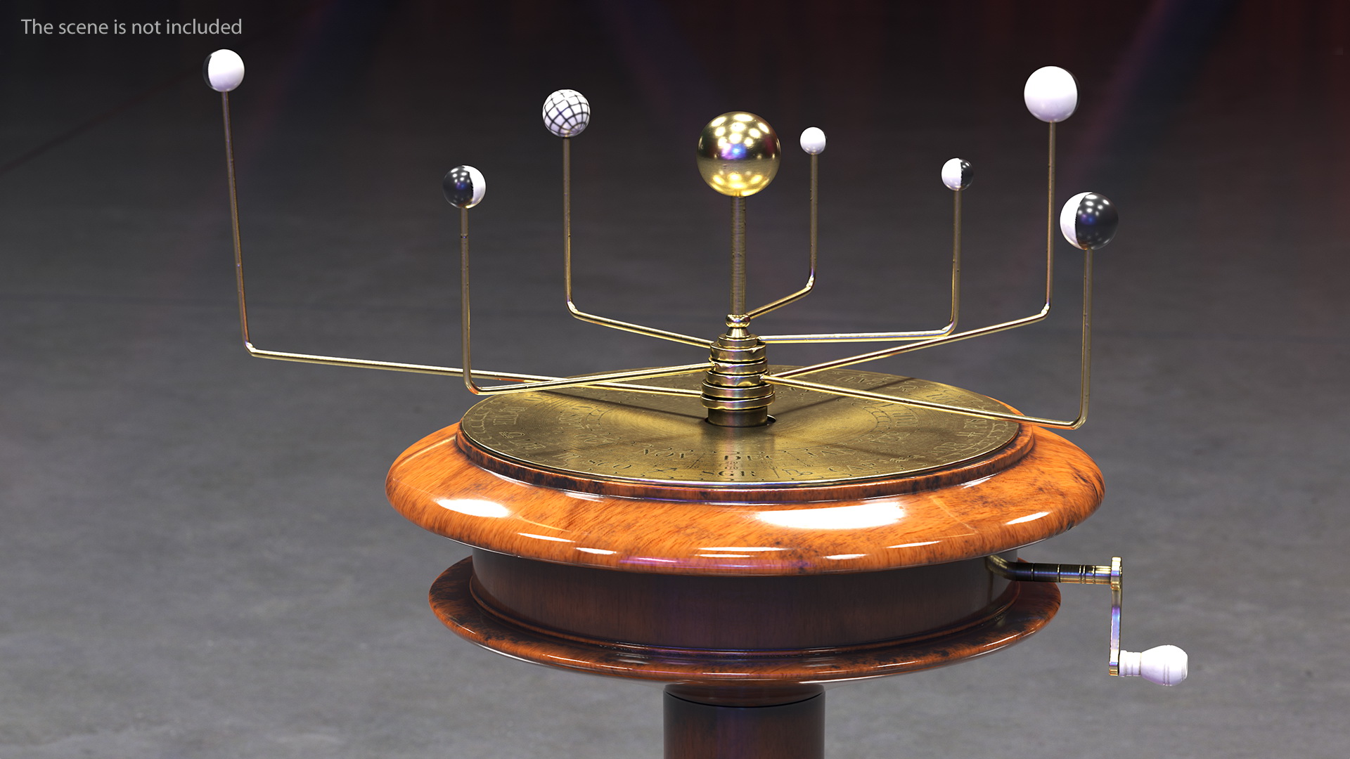 Small Antique Orrery Rigged 3D