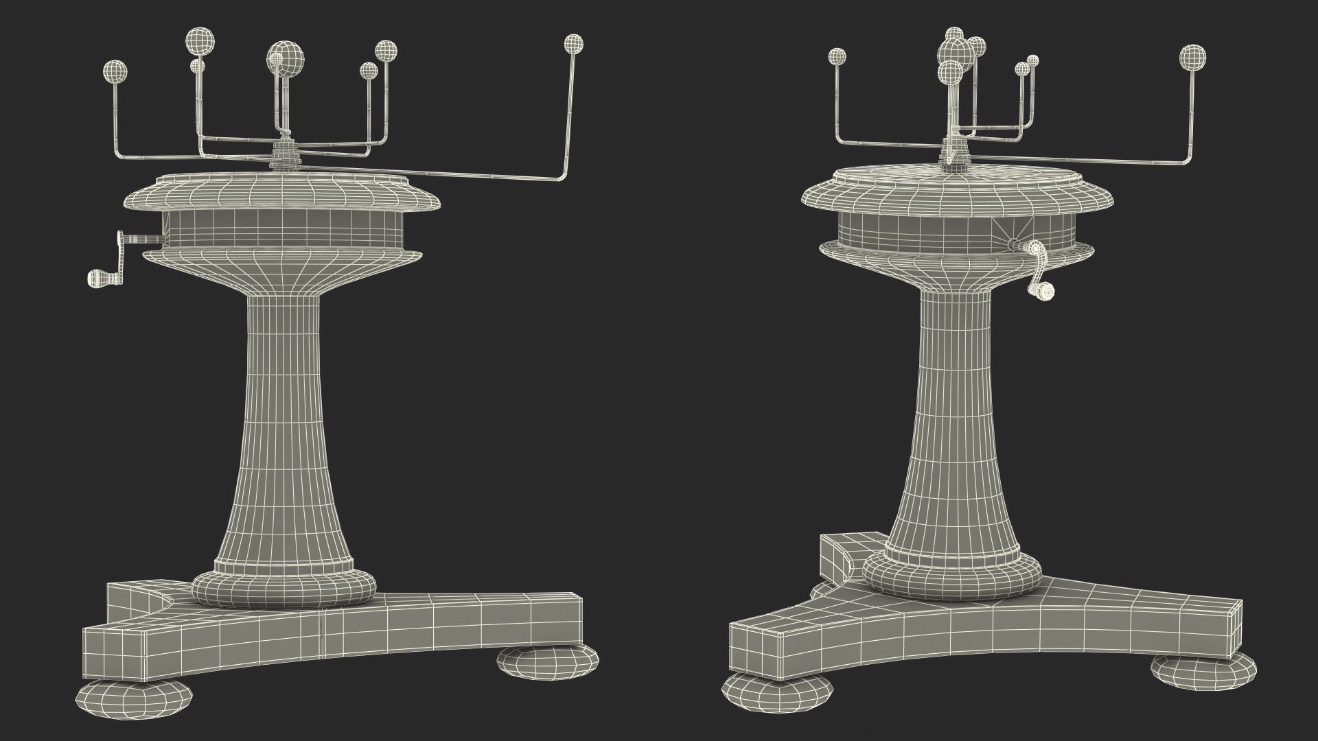 Small Antique Orrery Rigged 3D