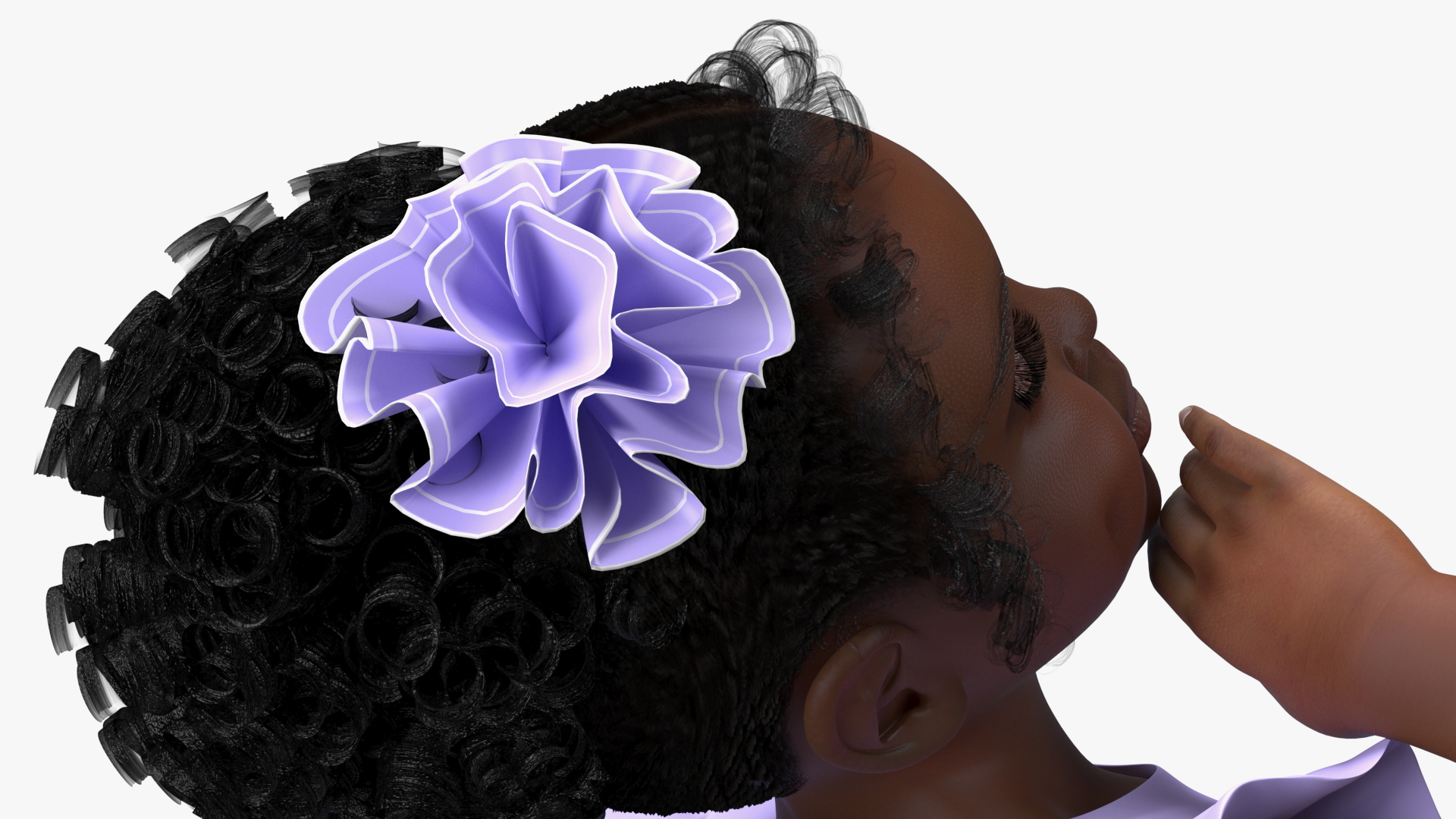 3D Black Child Girl Party Style Pose model