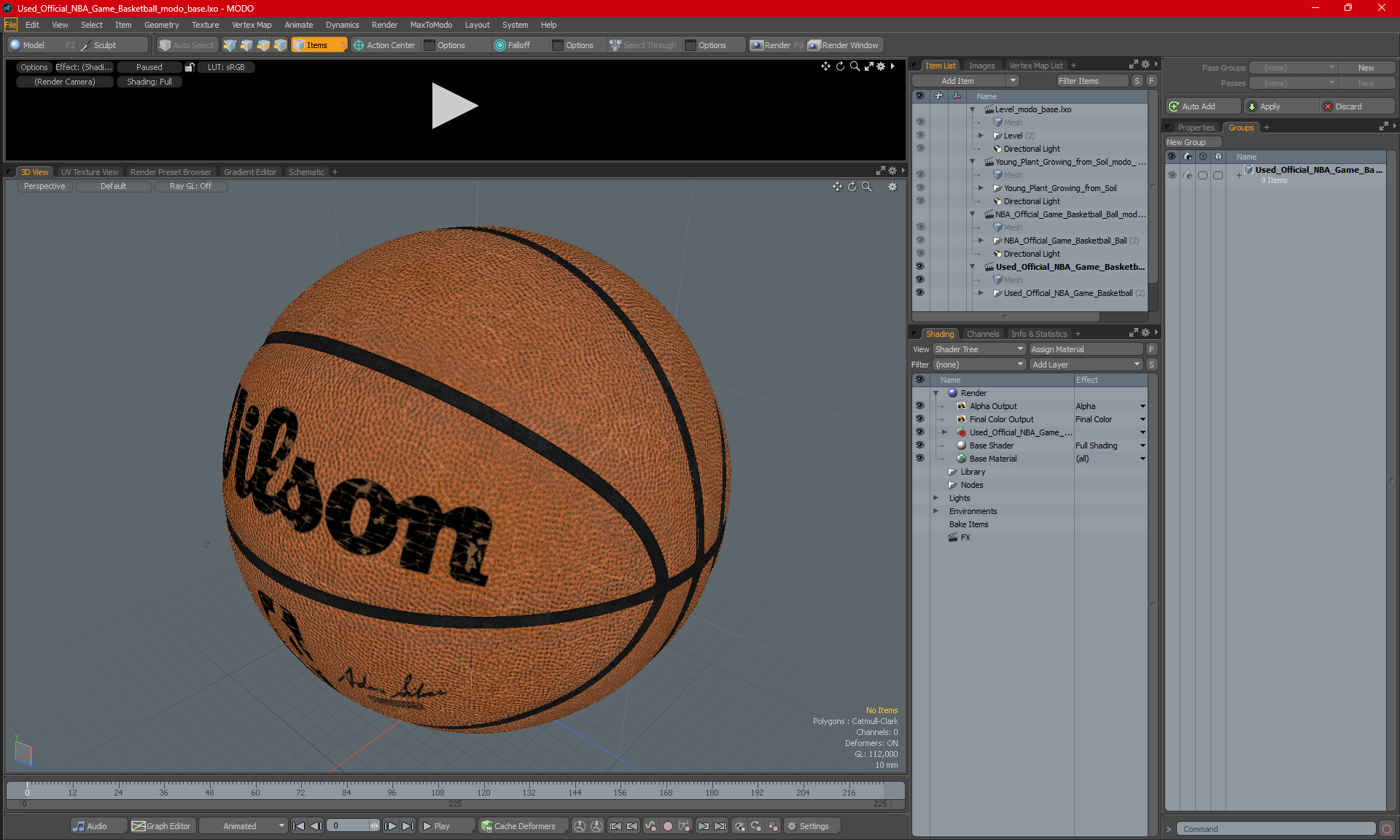 3D Used Official NBA Game Basketball model