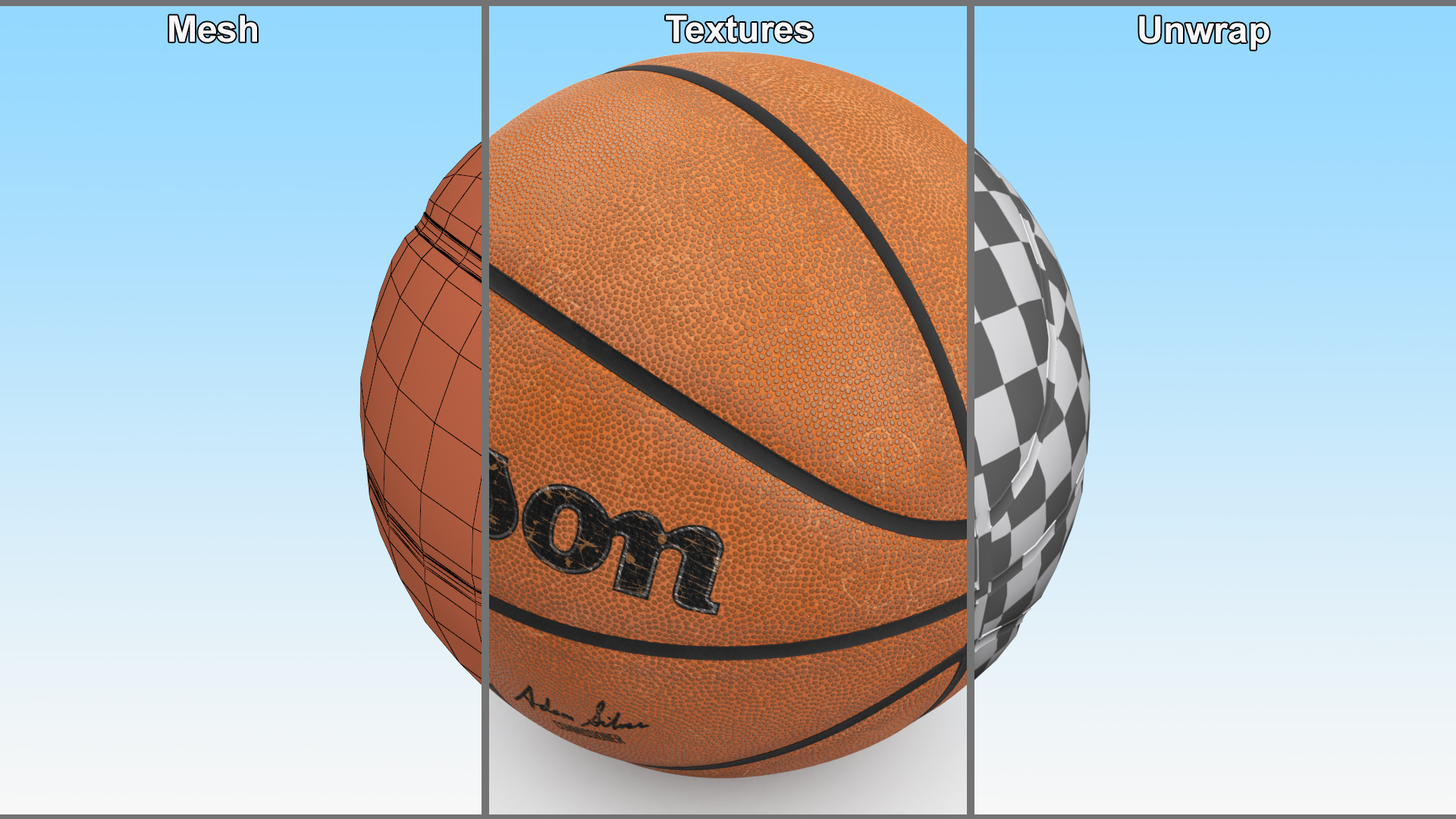 3D Used Official NBA Game Basketball model