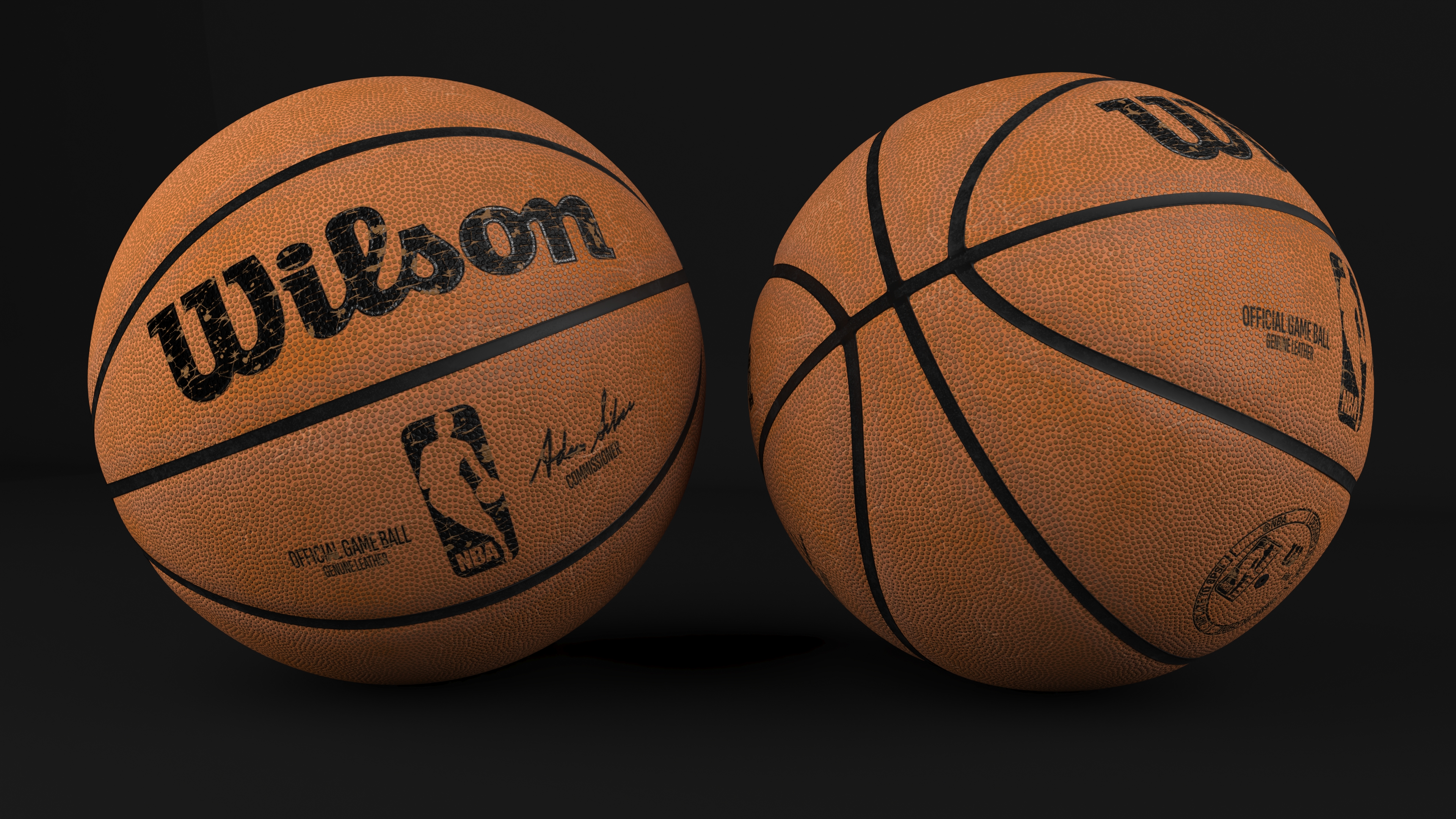 3D Used Official NBA Game Basketball model