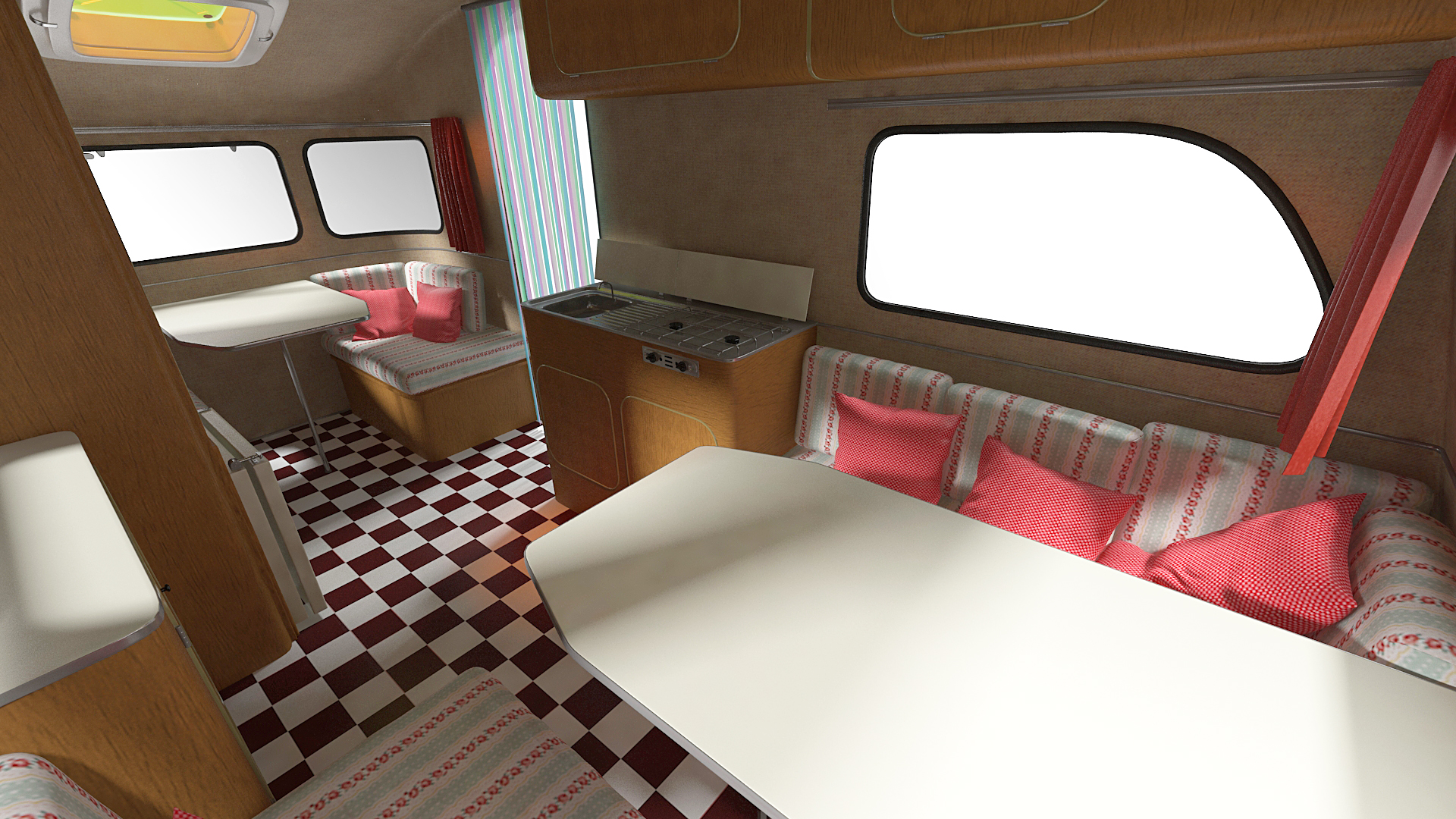 3D model Vintage Caravan Generic Rigged
