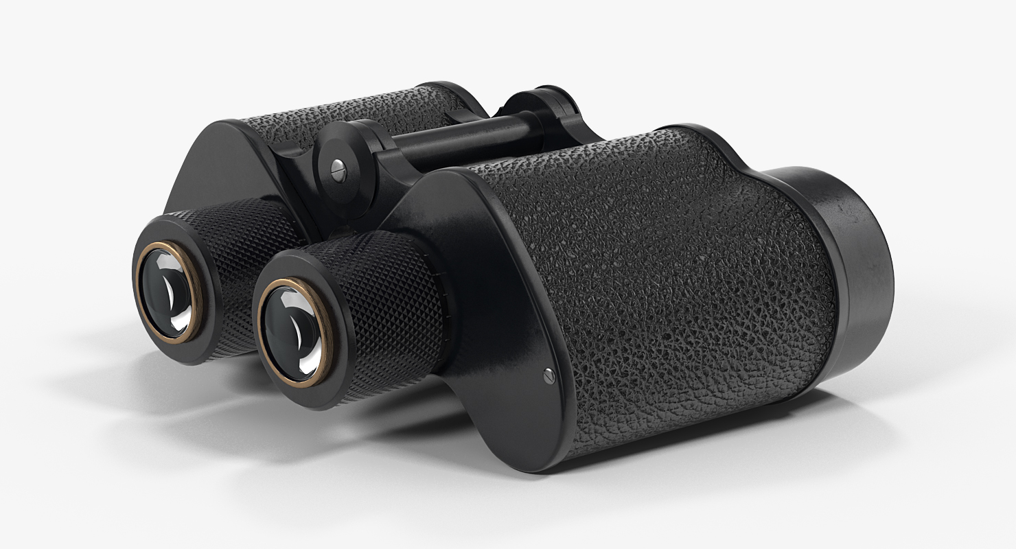 3D Antique Black Military Binoculars model