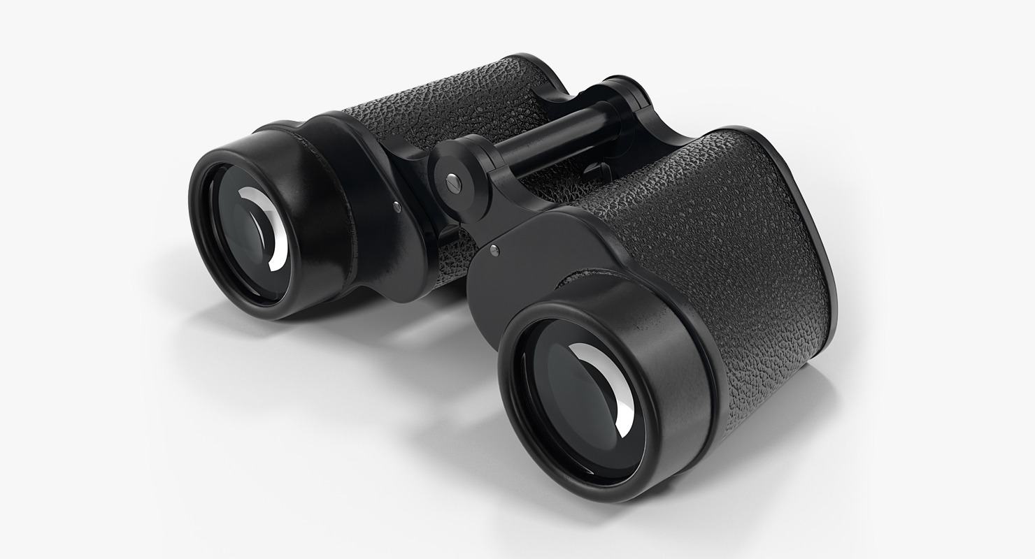 3D Antique Black Military Binoculars model