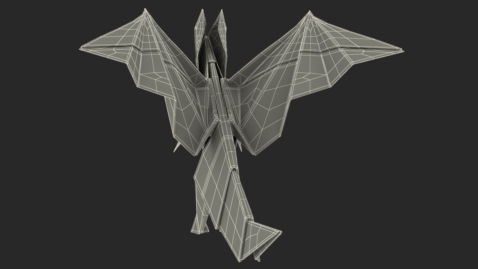 Origami Paper Red Dragon 3D model