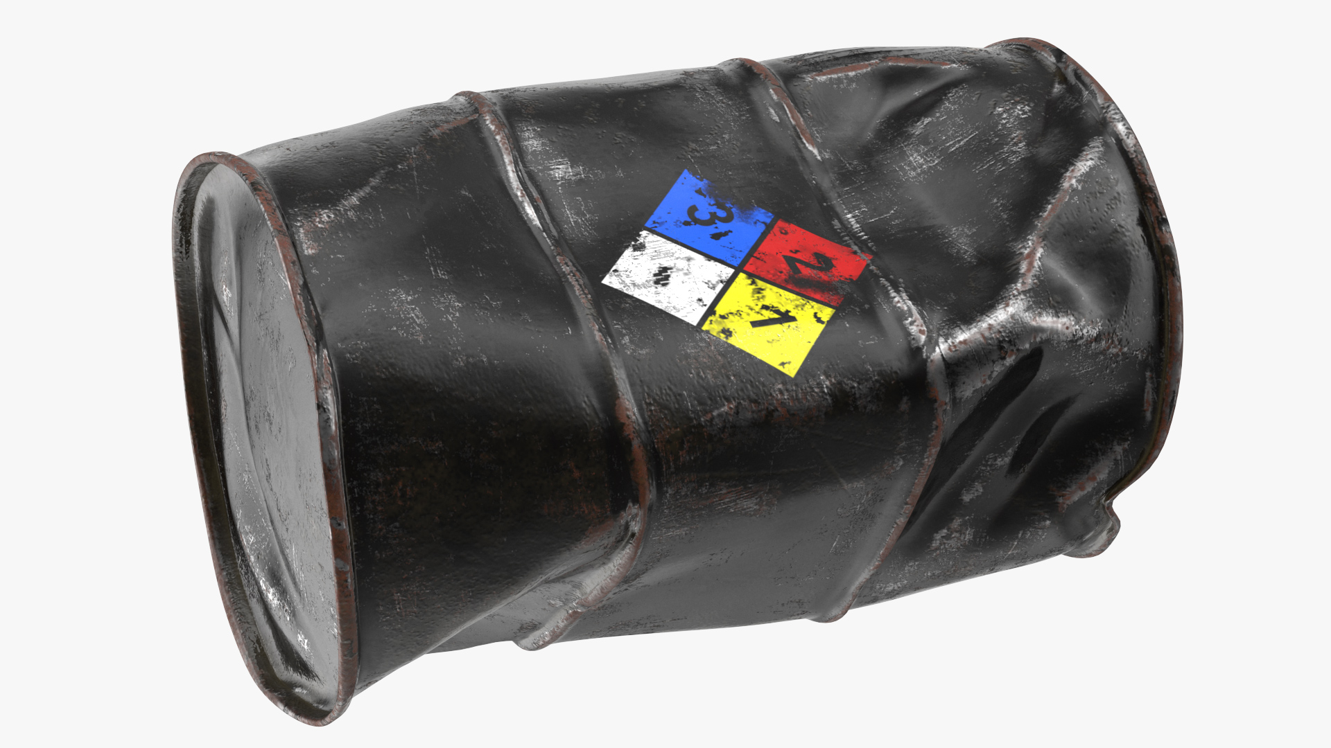 Damaged Chemical Barrel NFPA 704 3D