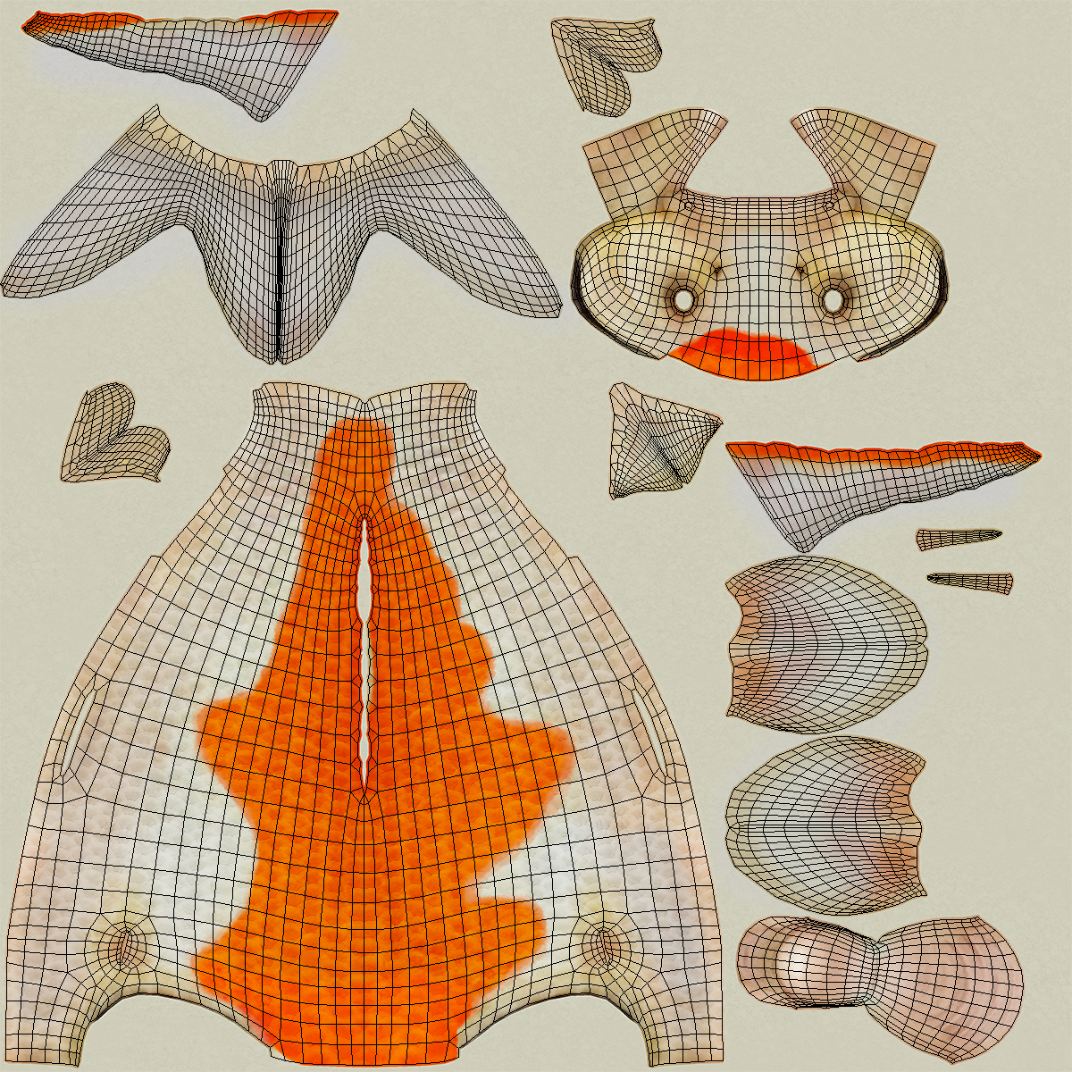 3D model Harivake Koi Fish Swiming Pose