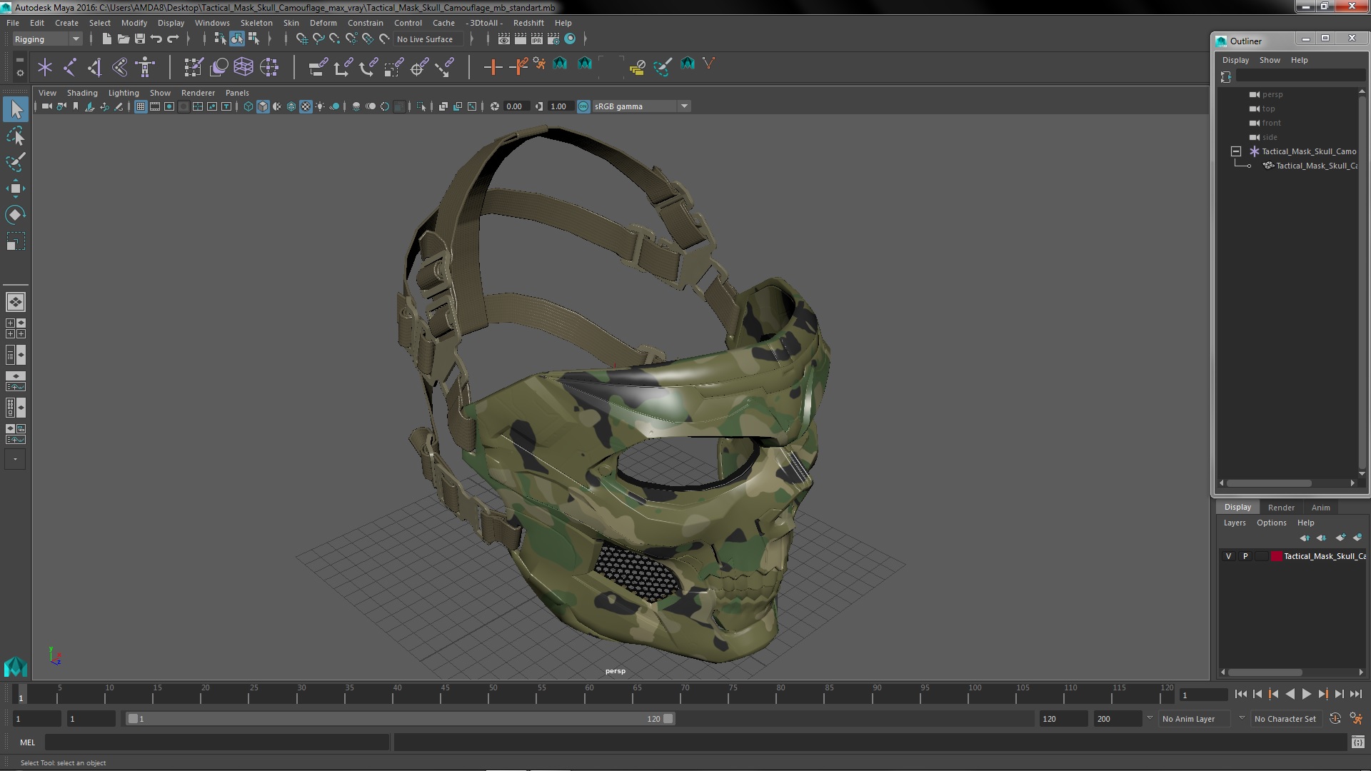 3D model Tactical Mask Skull Camouflage