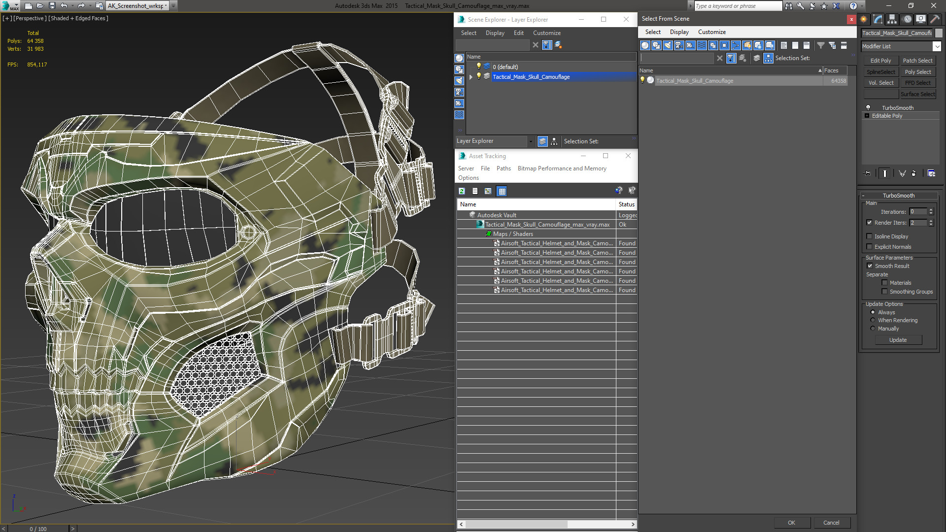 3D model Tactical Mask Skull Camouflage