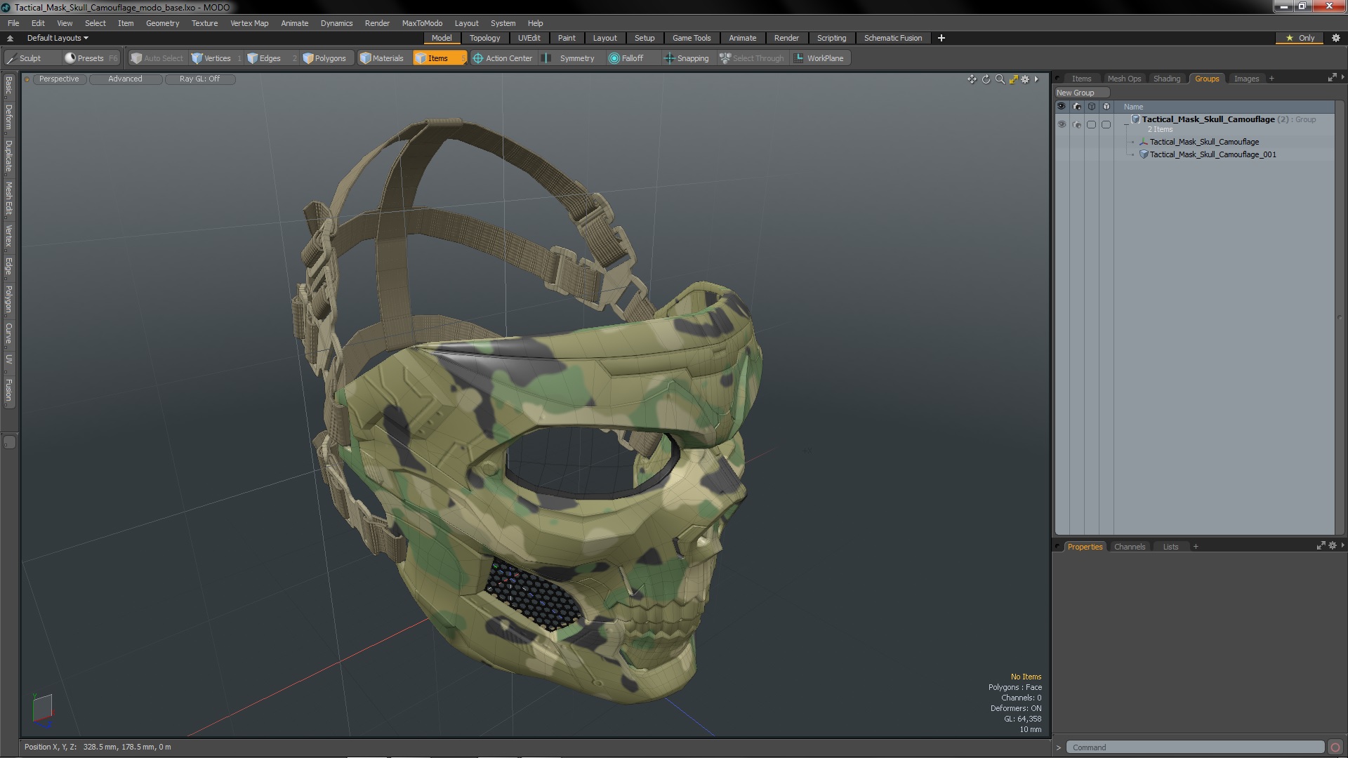 3D model Tactical Mask Skull Camouflage