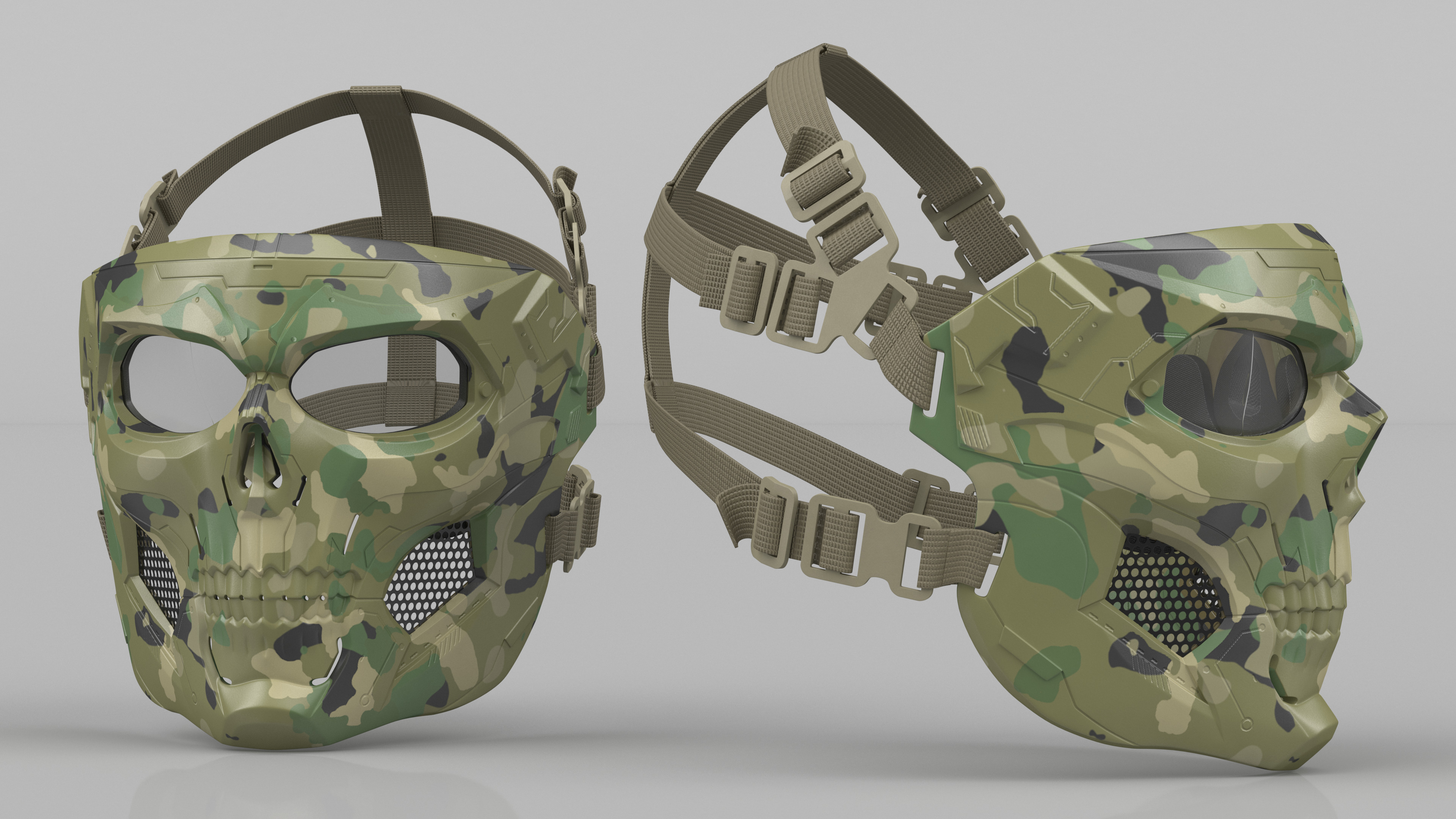3D model Tactical Mask Skull Camouflage