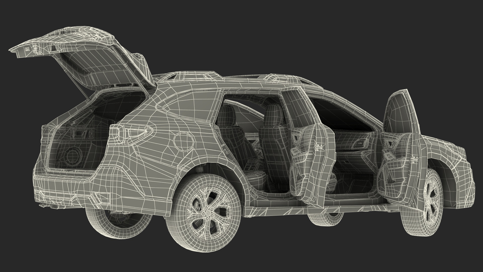 3D model Outback 2021 SUBARU Rigged for Maya
