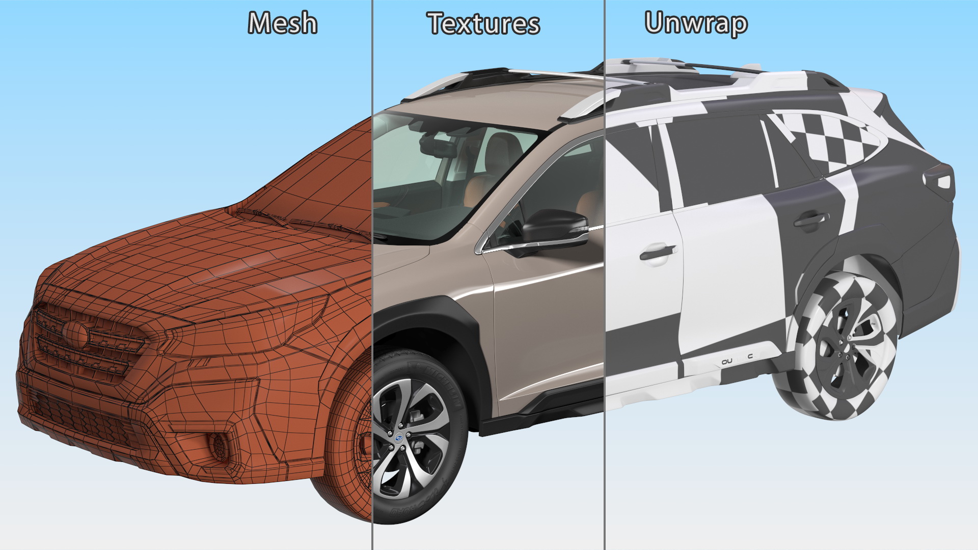 3D model Outback 2021 SUBARU Rigged for Maya